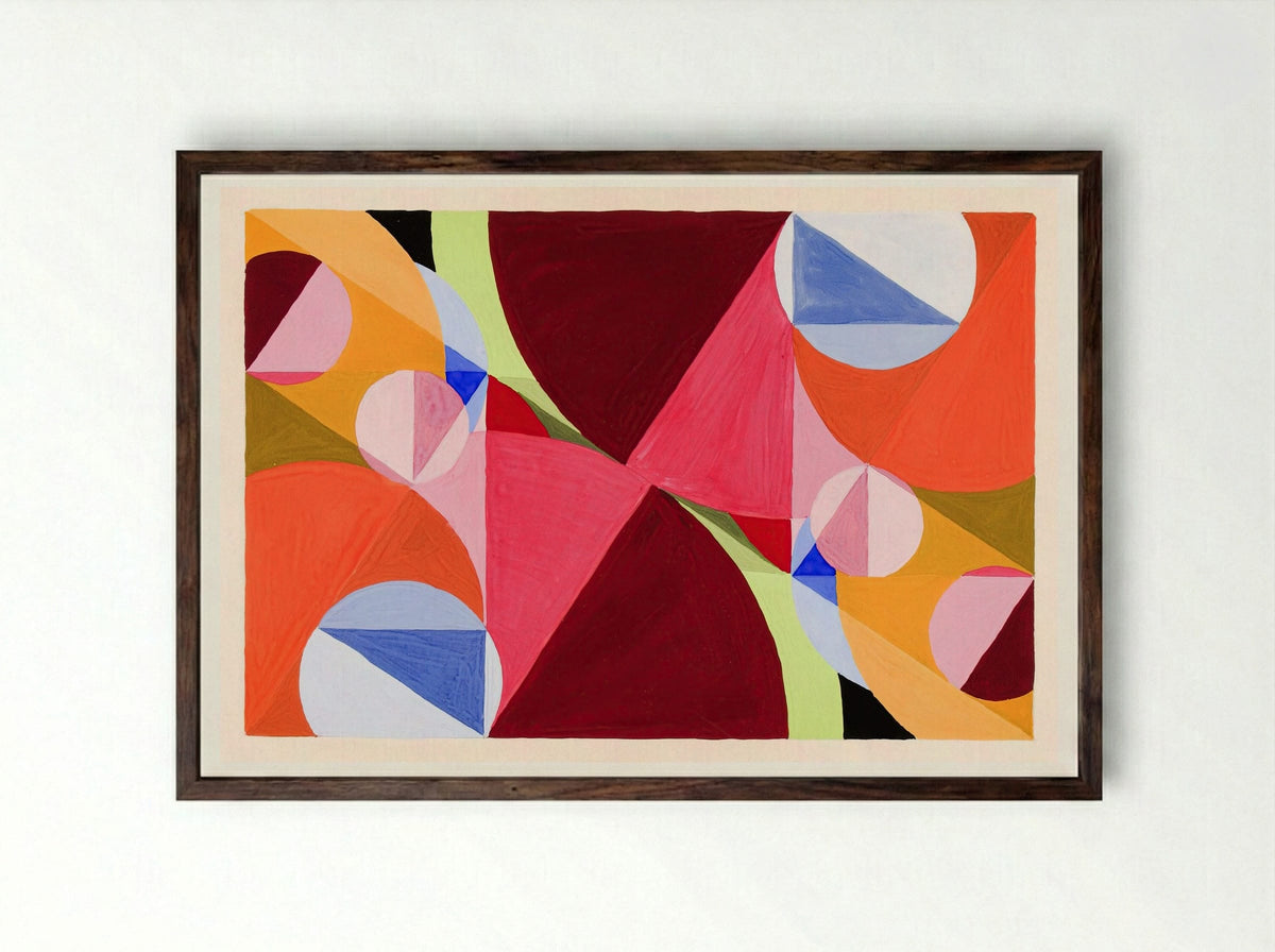 Area Broken by Perpendiculars - Joseph Schillinger - Framed Print Dark Wood
