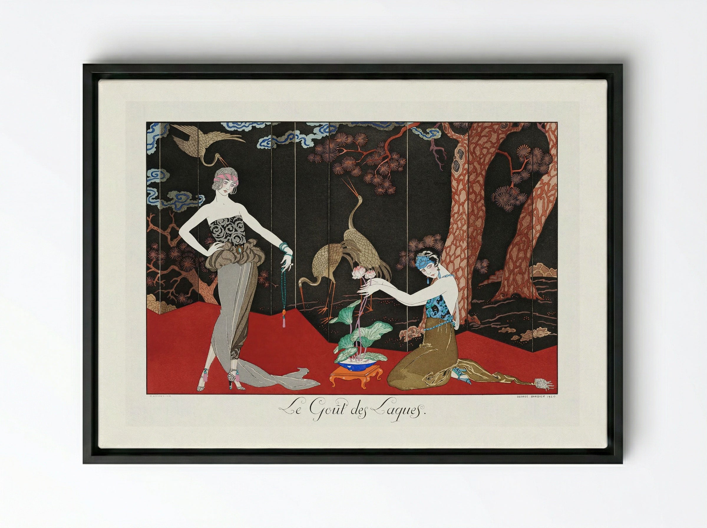 Le Goût des Laques - George Barbier - Framed Canvas Black