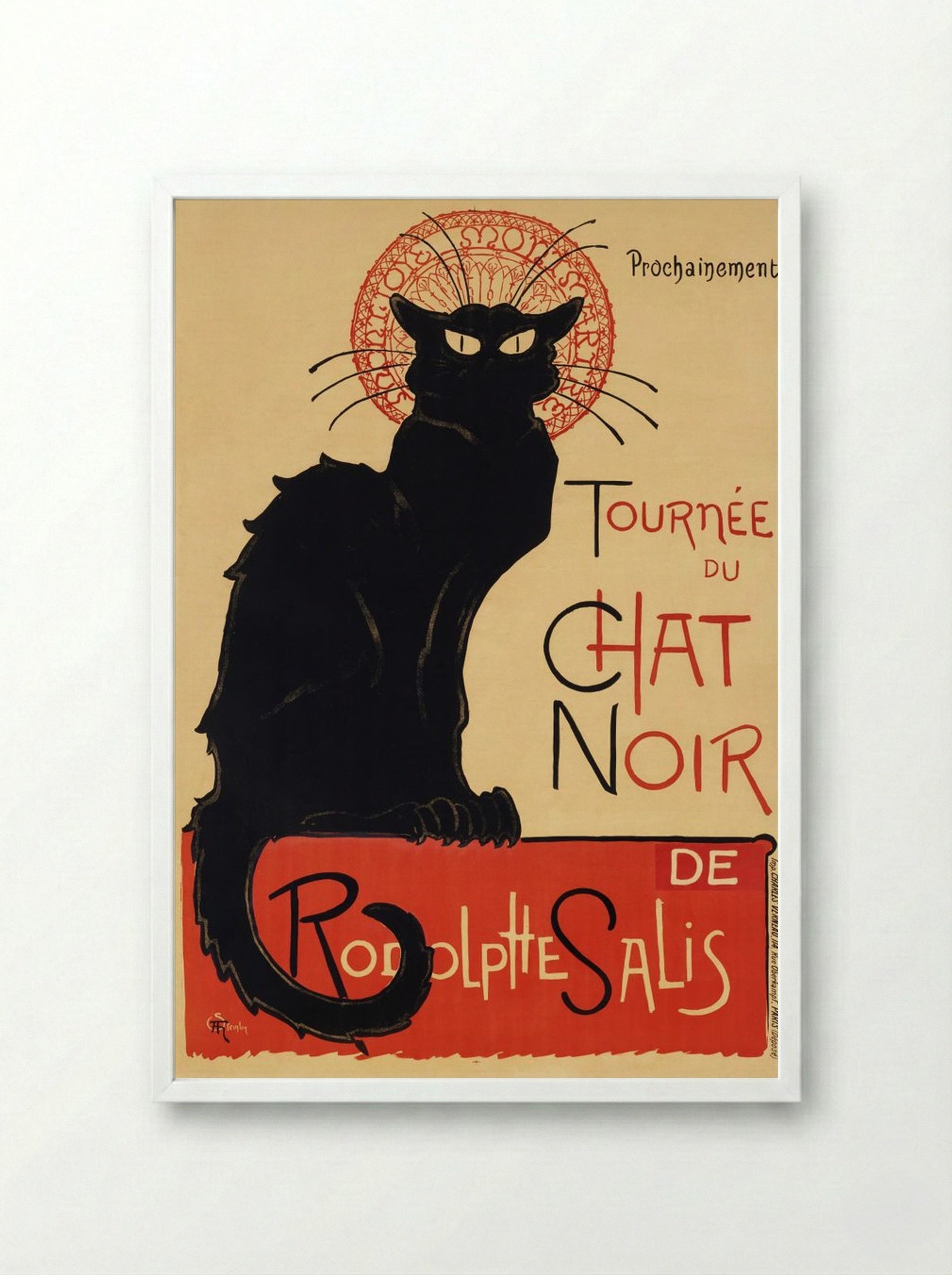 Tournée du Chat Noir - Théophile Alexandre Steinlen - Framed Print White