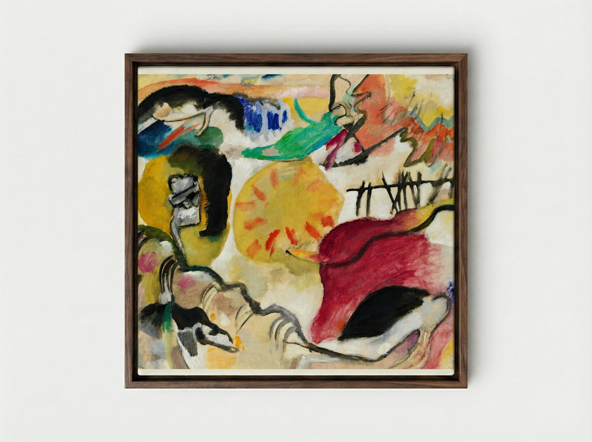 Improvisation 27 (Garden of Love II) - Wassily Kandinsky - Framed Canvas Dark Wood