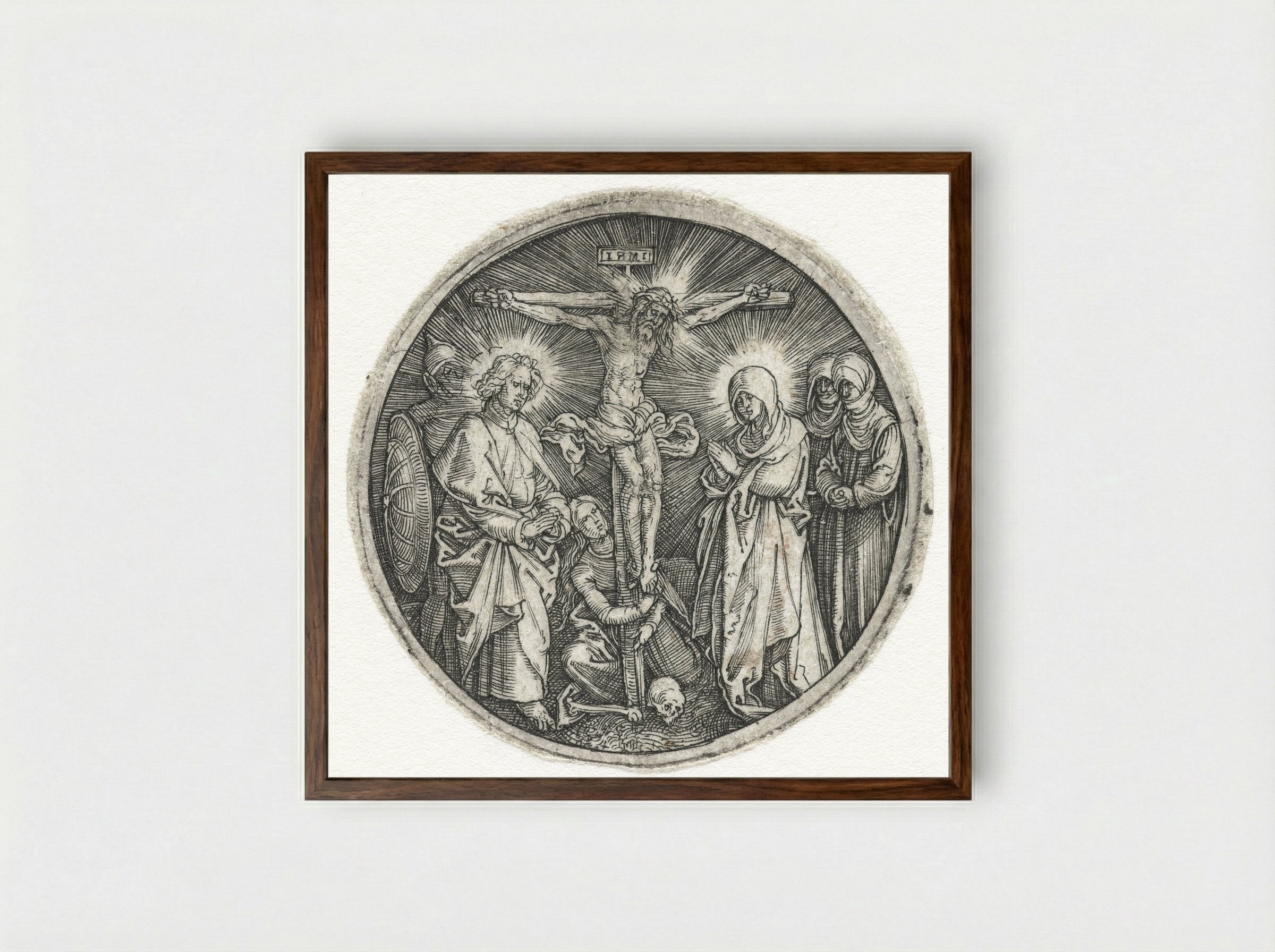 The Small Crucifixion - Albrecht Dürer - Framed Print Dark Wood