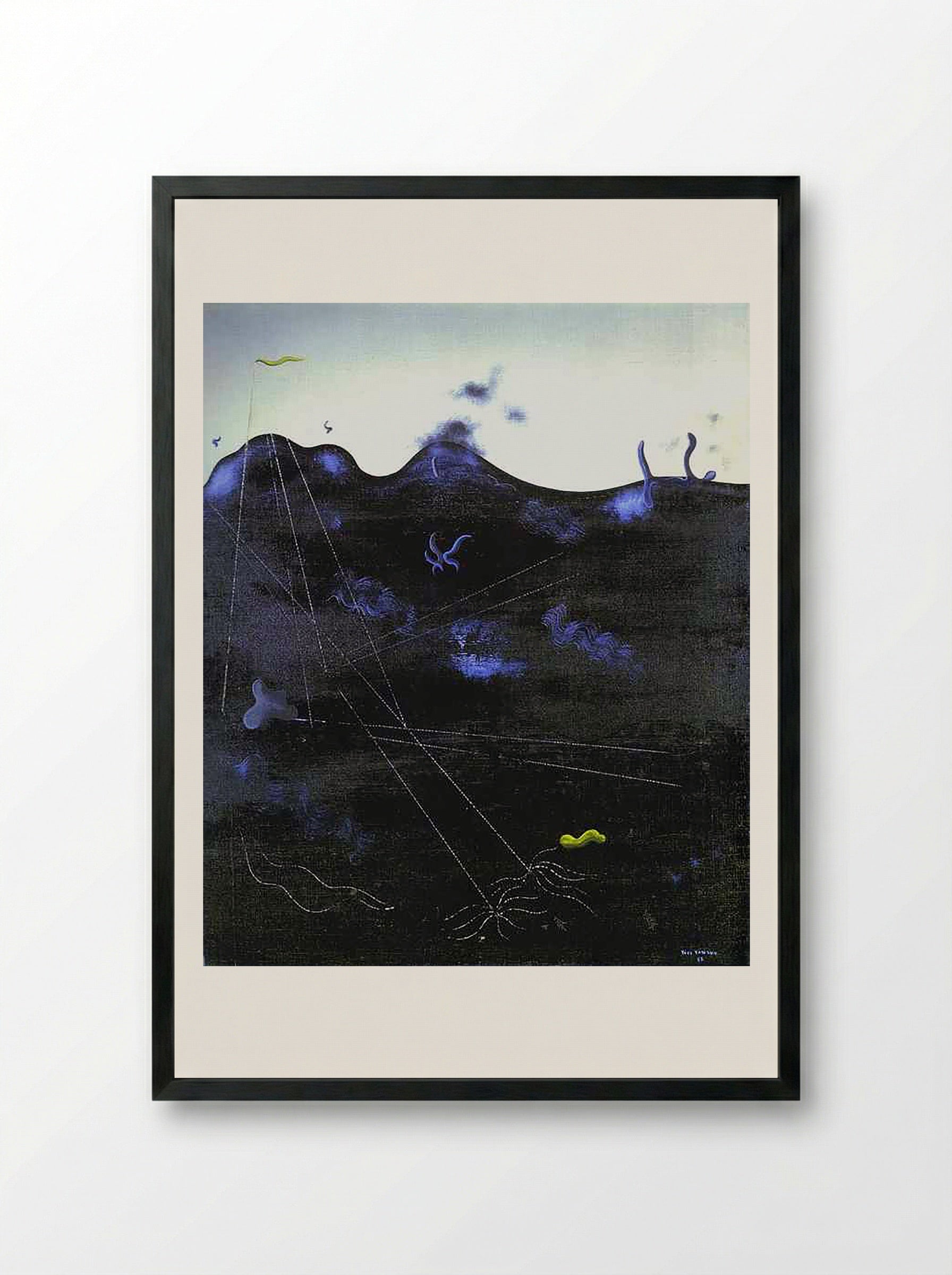 Blue Bed - Yves Tanguy - Framed Print Black