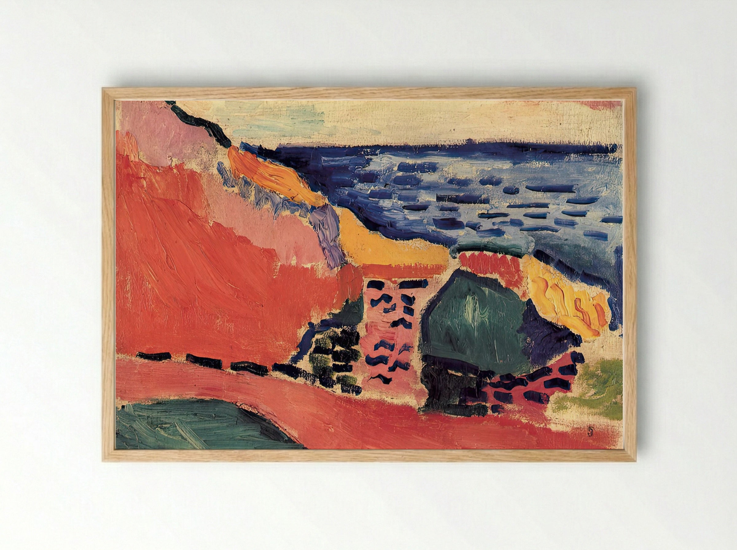 La Moulade, Collioure in the Summer by Henri Matisse – Fauvist Mediterranean Landscape Print - Framed Print Wood