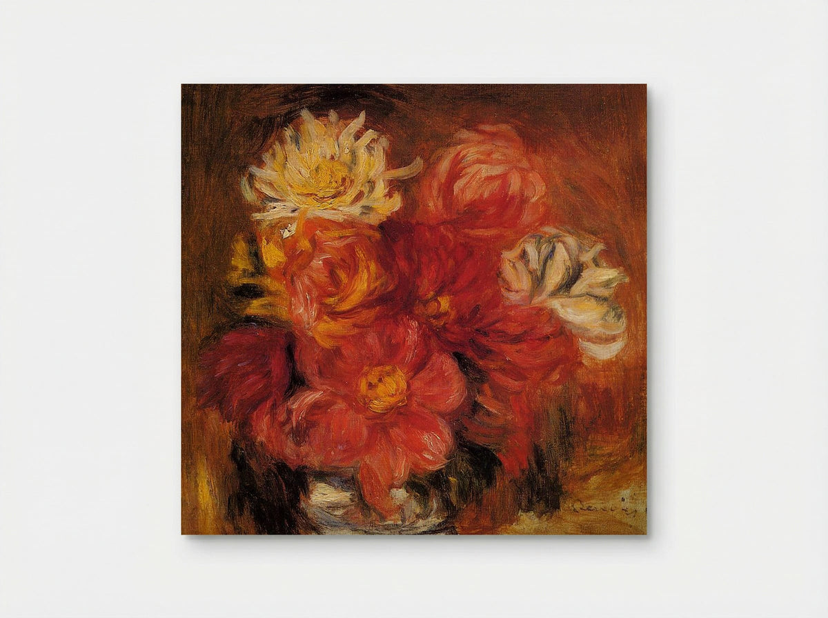 Dahlias in a Vase - Pierre-Auguste Renoir - Poster
