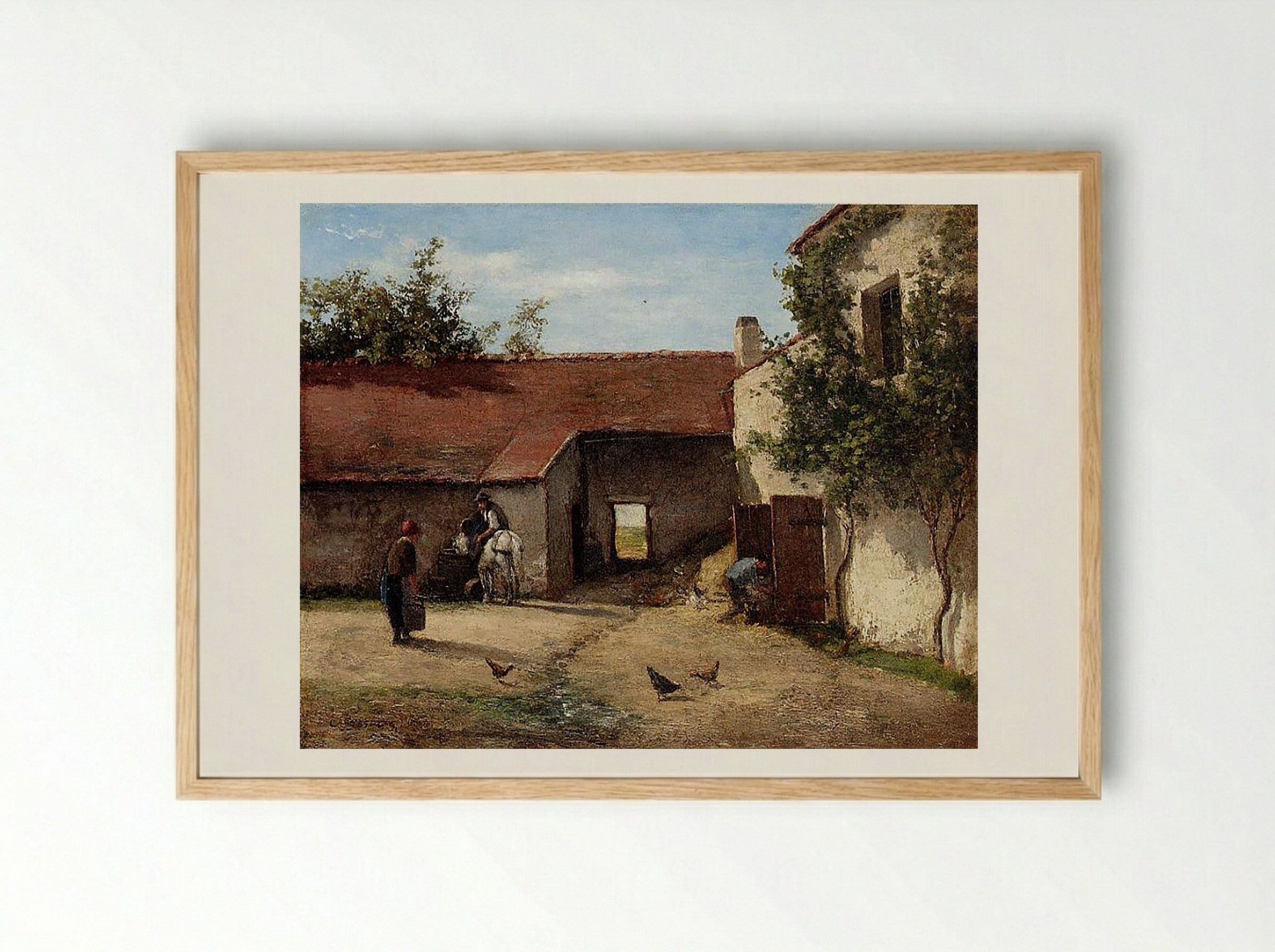 Farmyard - Constant Troyon - Framed Print Wood