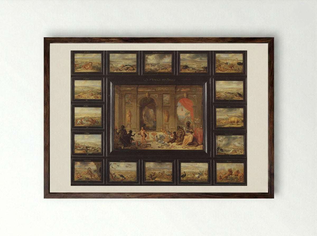 The Continent of Africa - Jan van Kessel the Elder - Framed Print Dark Wood