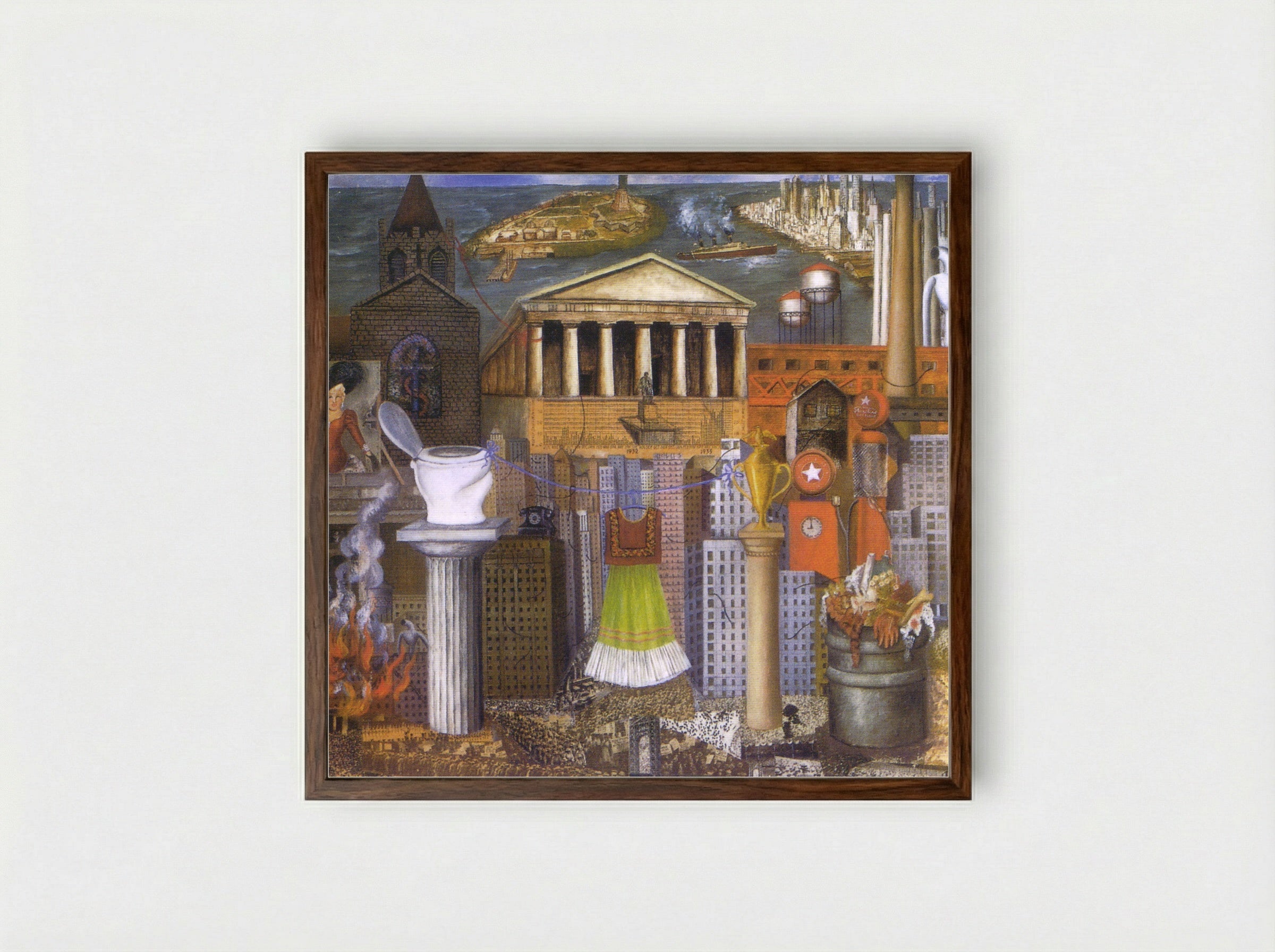 My Dress Hangs There - Frida Kahlo - Framed Print Dark Wood