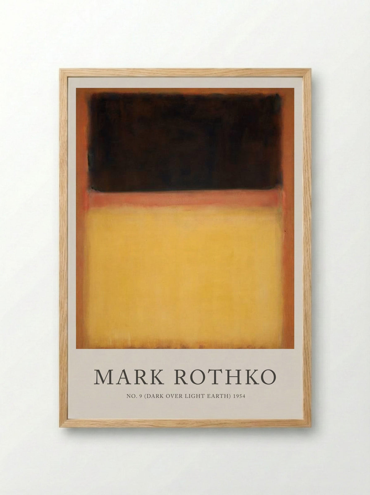 No. 9 (Dark Over Light Earth) - Mark Rothko - Framed Print Wood