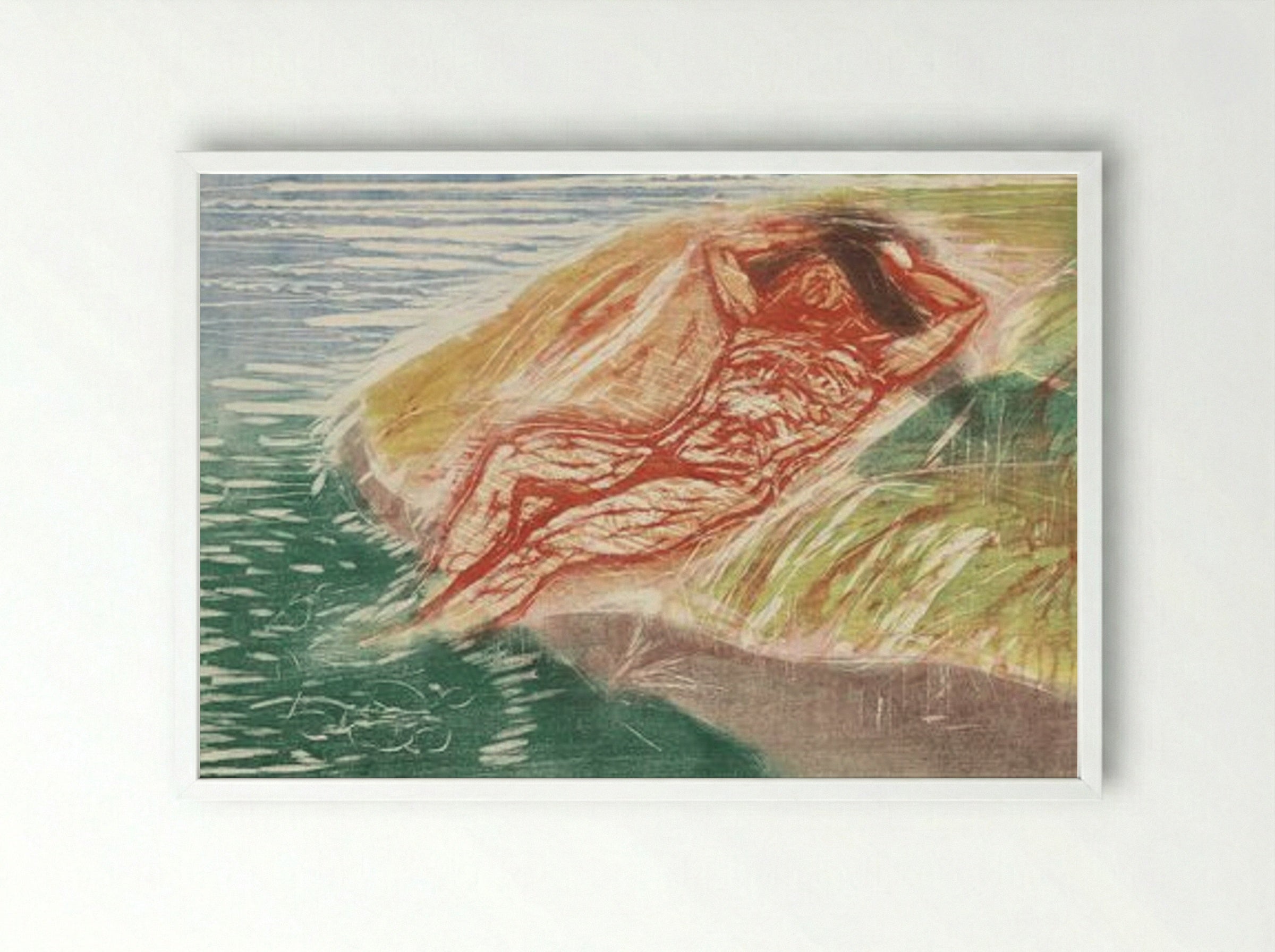Sunbathing I - Edvard Munch - Framed Print White