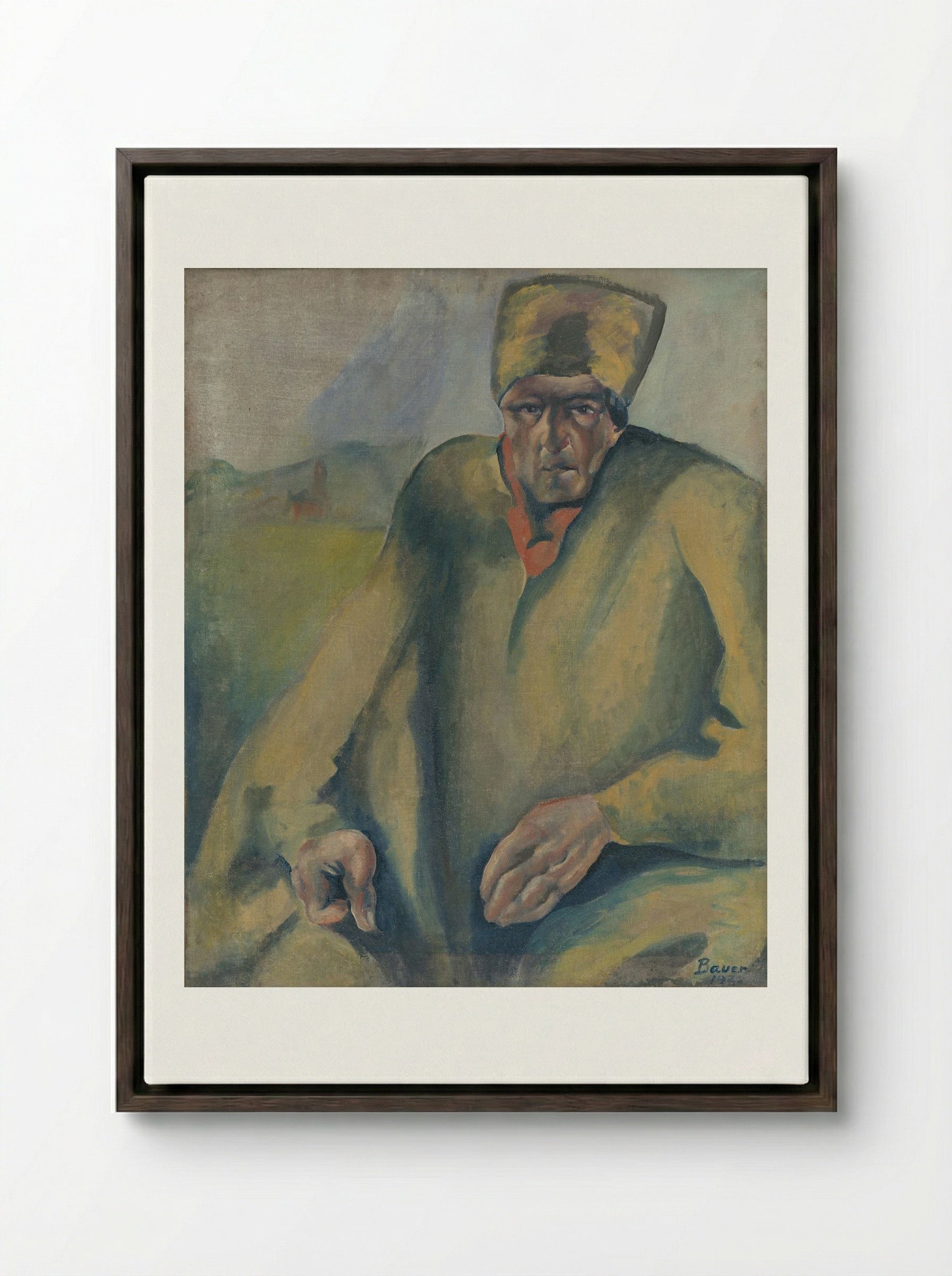 Agitator - Konstantin Bauer - Framed Canvas Dark Wood