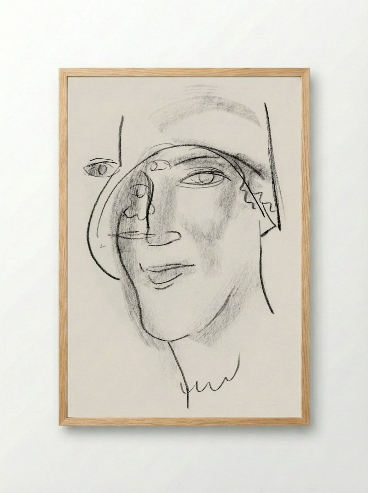 Woman's Head and Face - Leo Gestel - Framed Print Wood