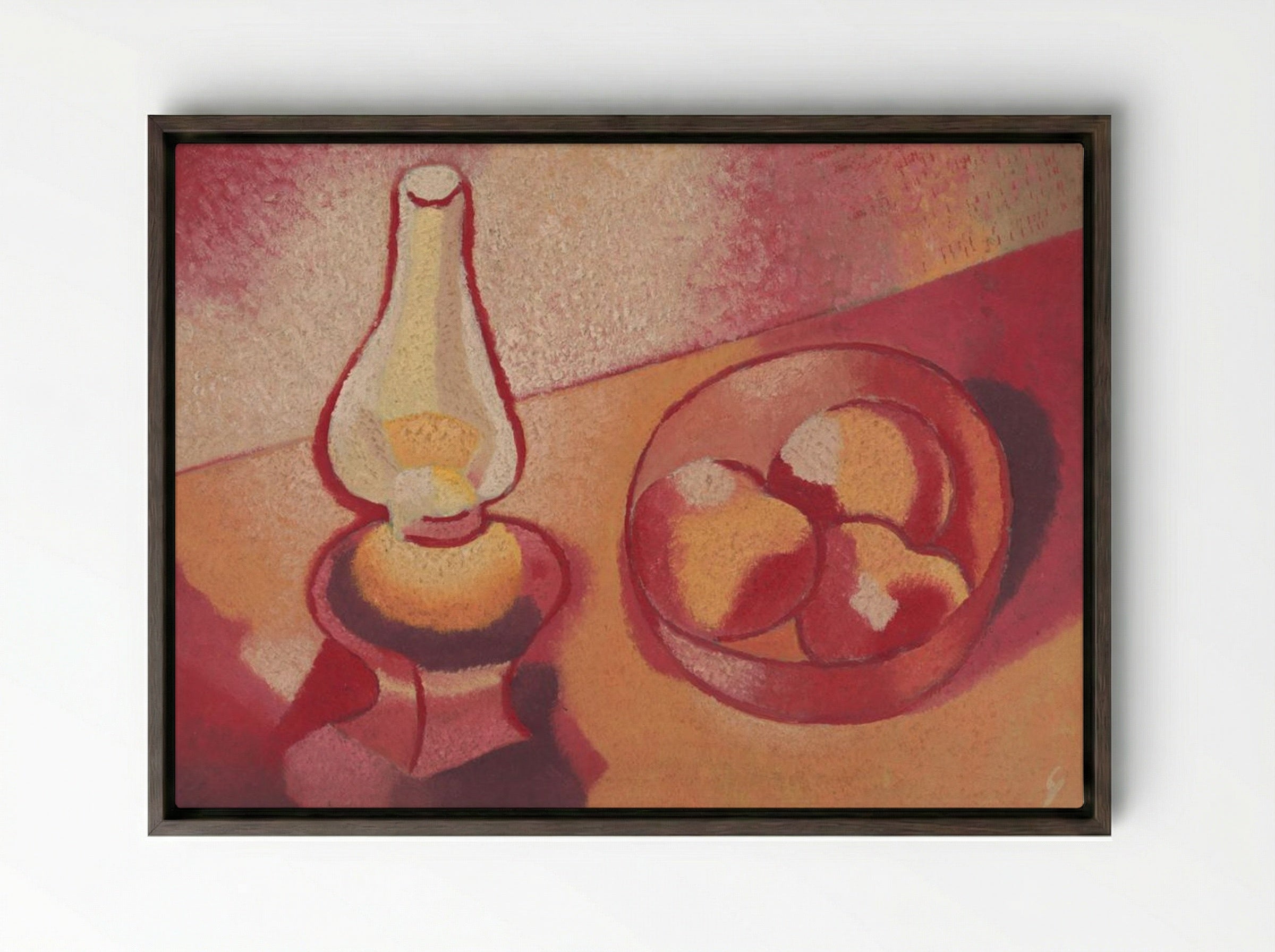 Still Life with a Lamp - Mikuláš Galanda - Framed Canvas Dark Wood