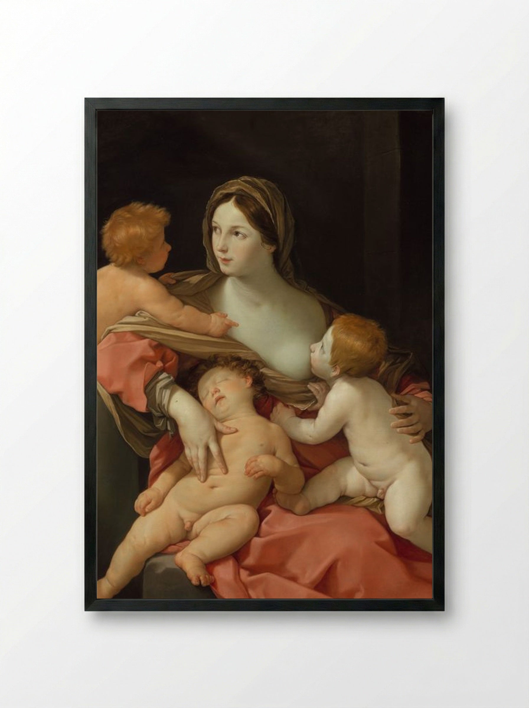 Charity - Guido Reni - Framed Print Black