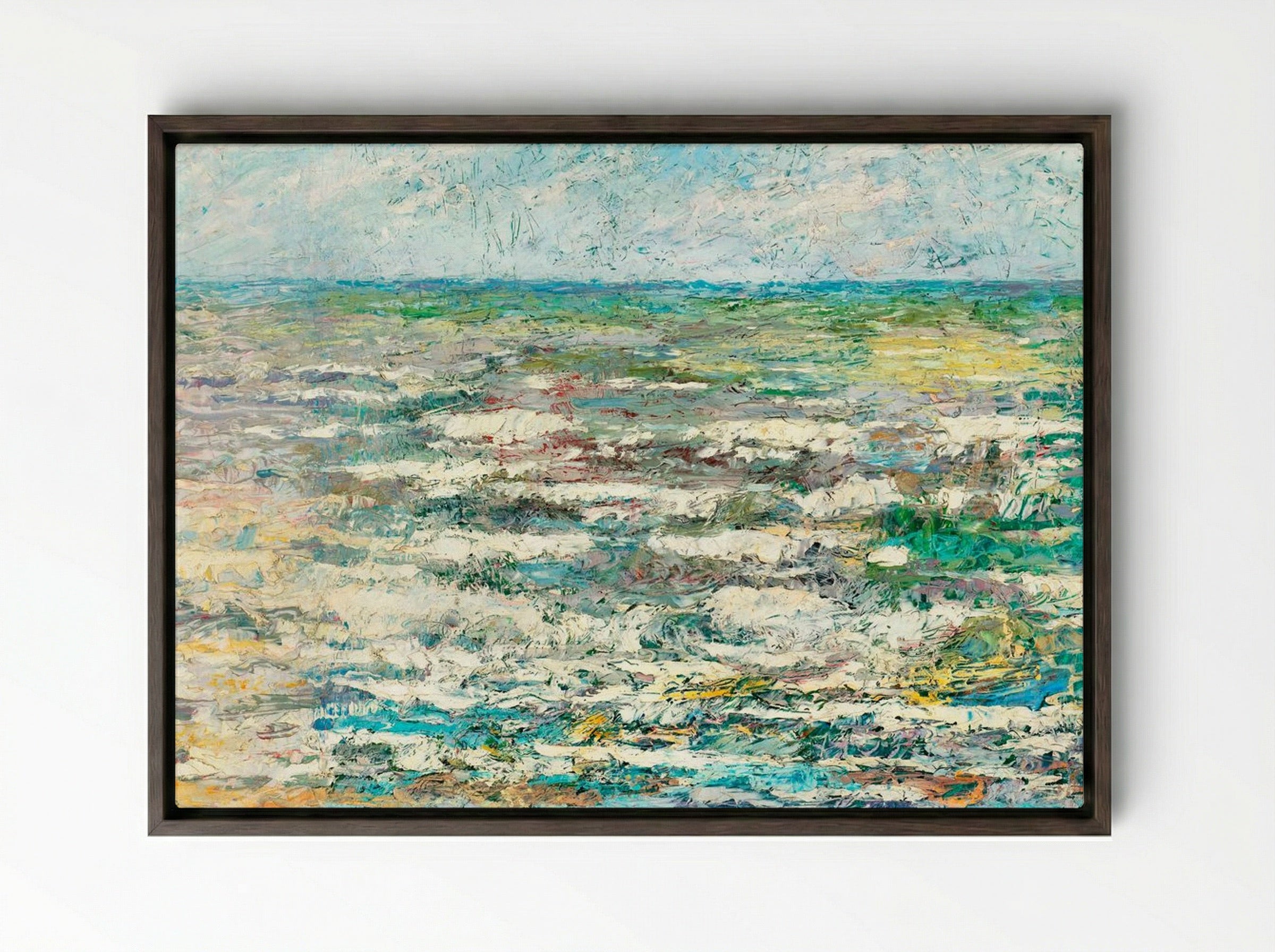 The Sea - Jan Toorop - Framed Canvas Dark Wood
