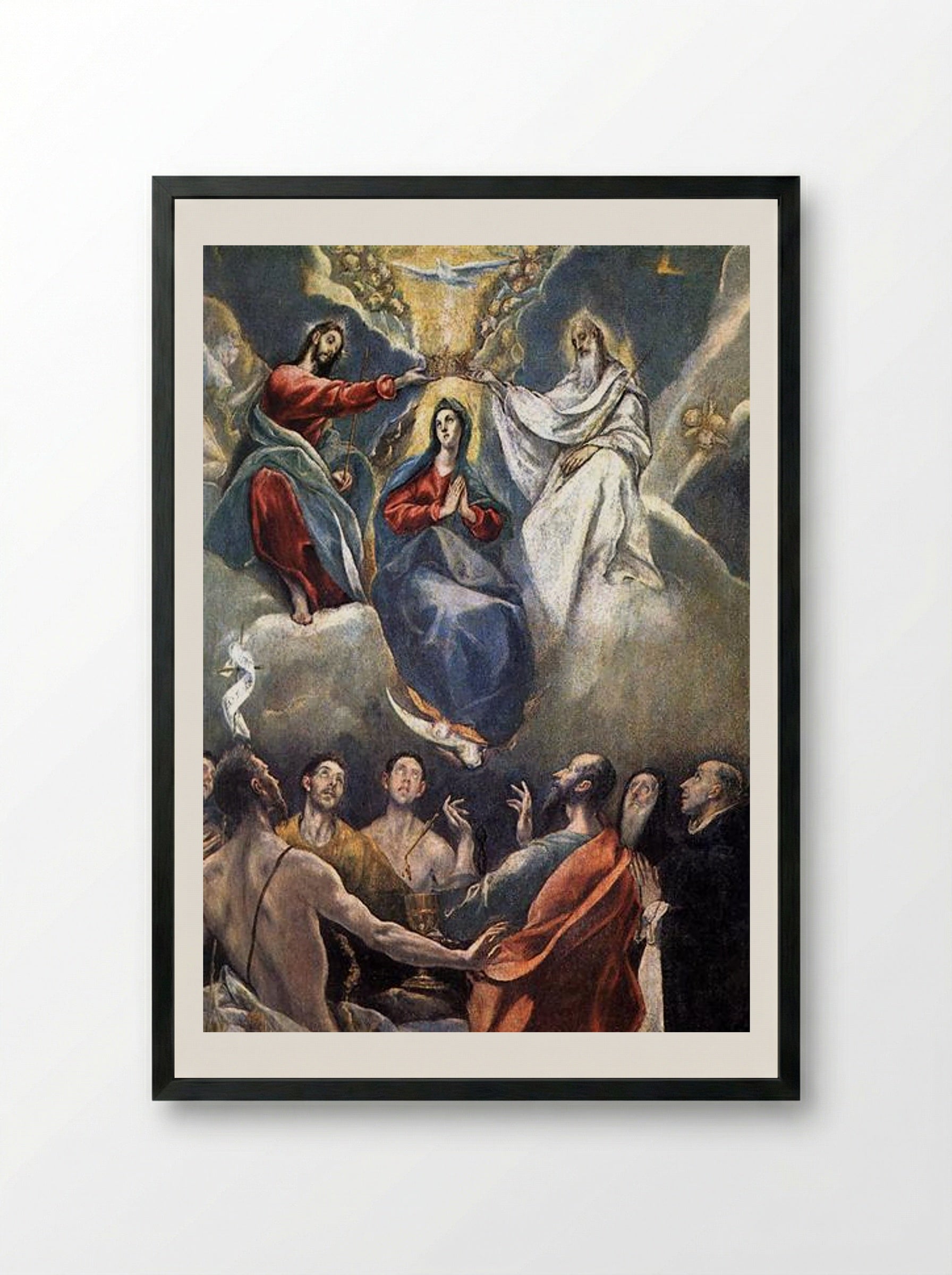 Coronation of the Virgin - El Greco - Framed Print Black
