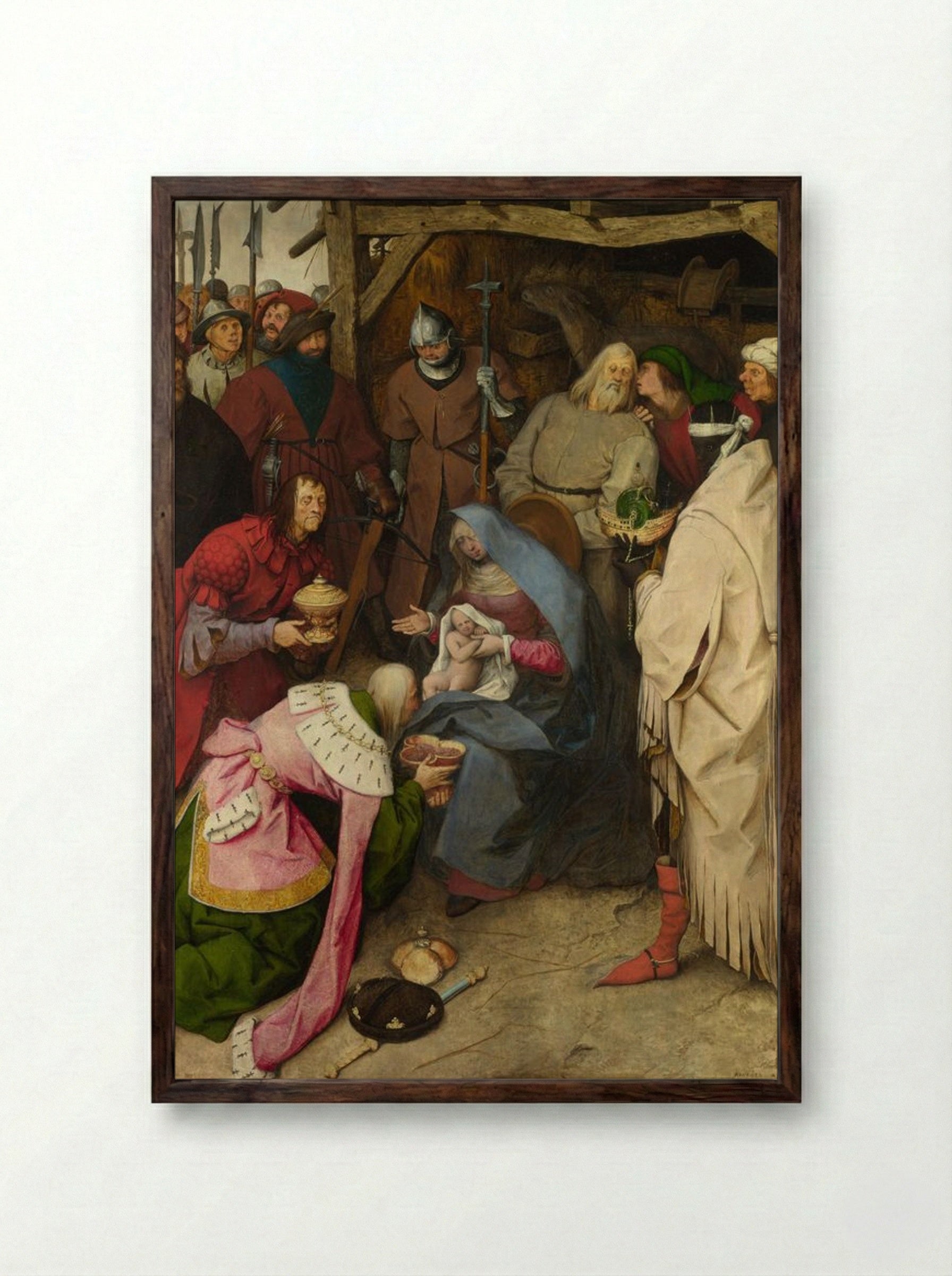 Adoration of the Magi - Pieter Bruegel the Elder - Framed Print Dark Wood