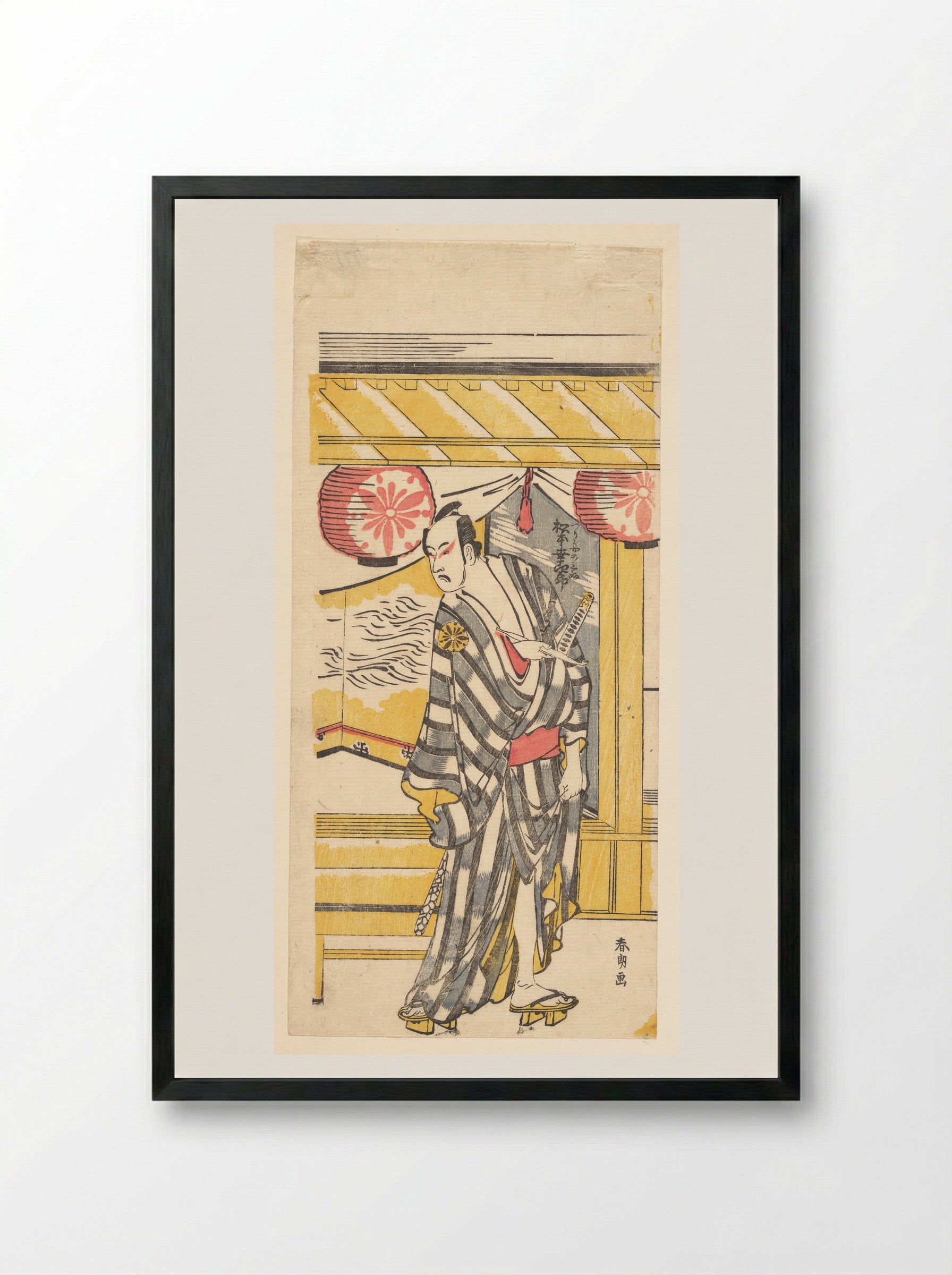 Matsumoto Koshiro IV as Tsurifune no Sabu - Katsushika Hokusai - Framed Print Black