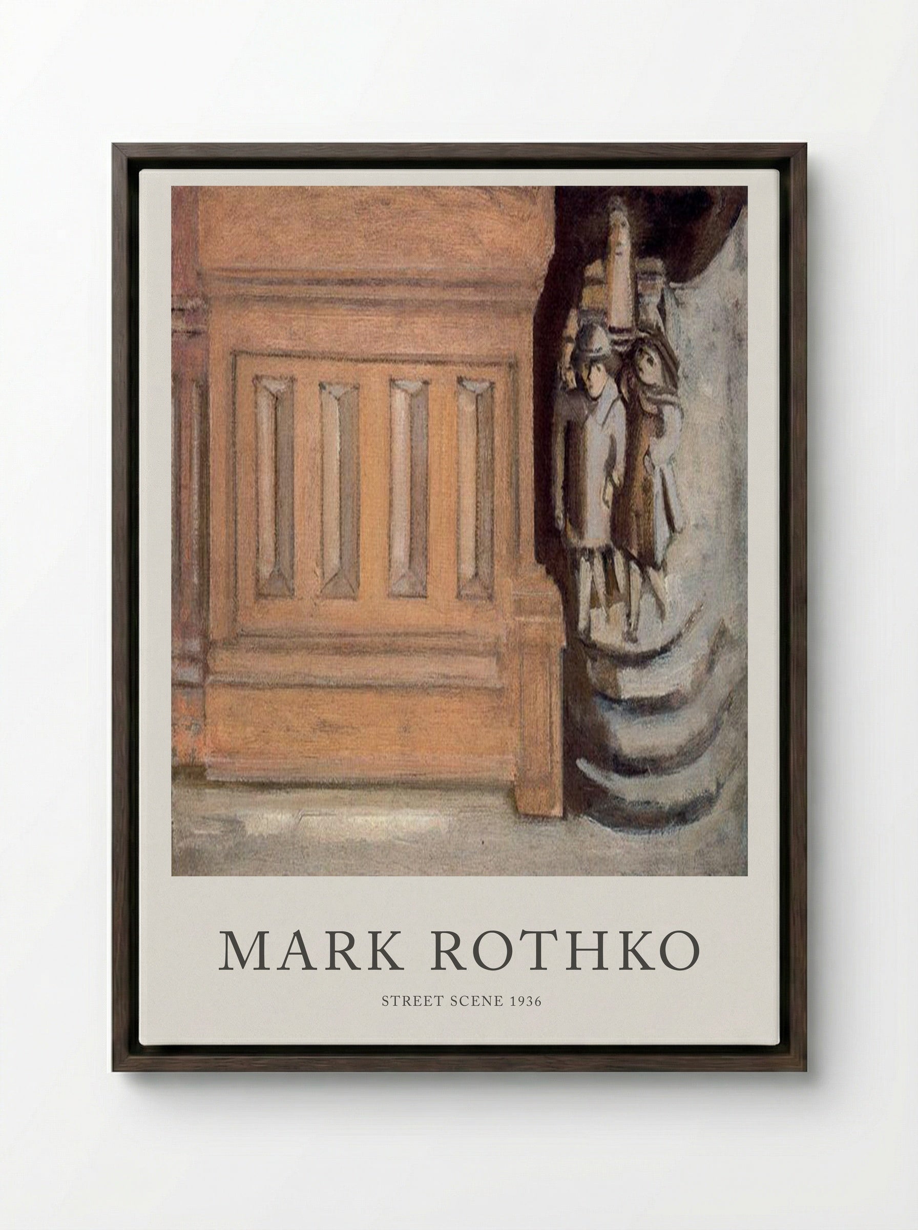 Street Scene - Mark Rothko - Framed Canvas Dark Wood