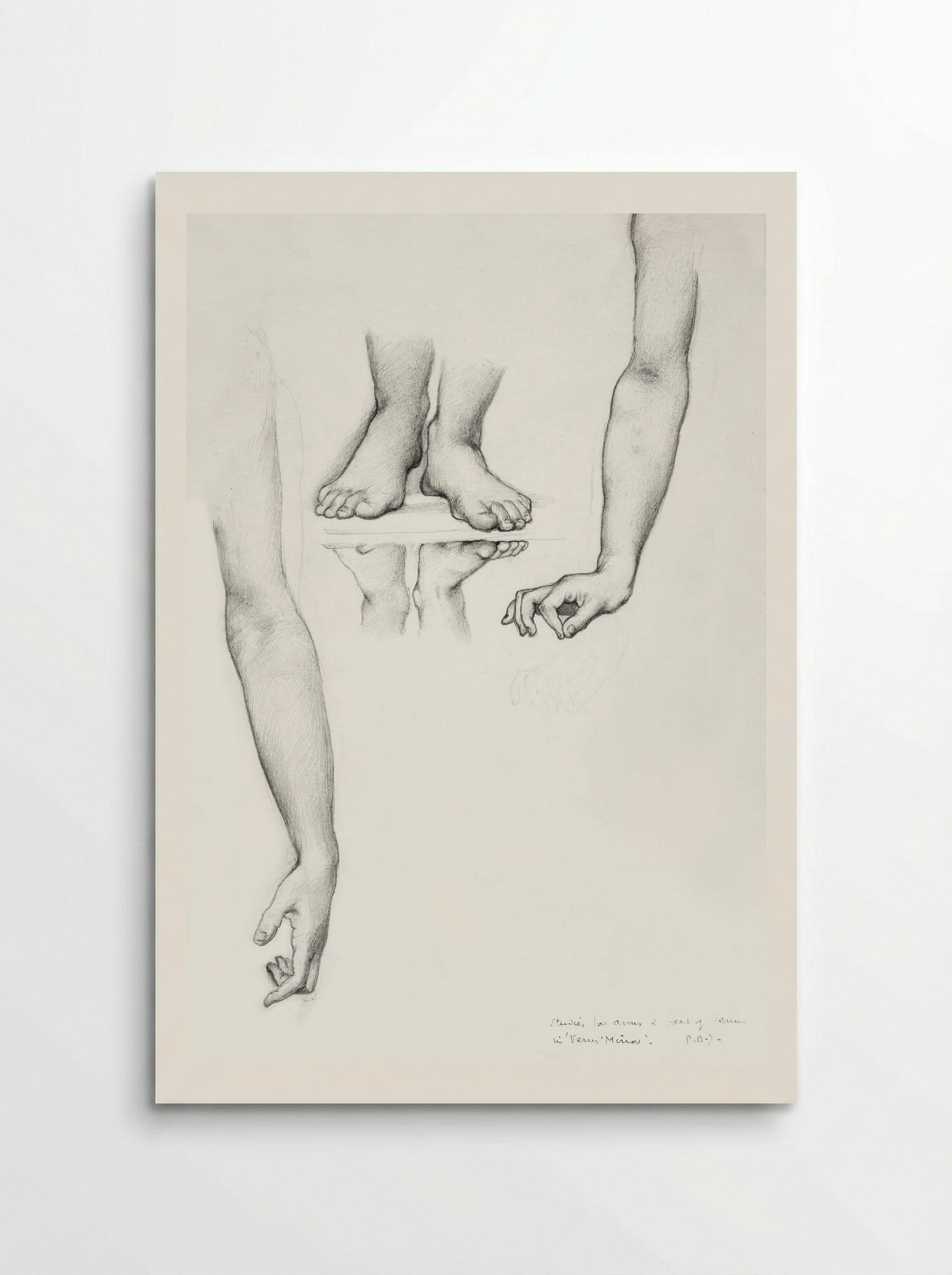 Study for 'The Mirror of Venus' (Arms and Feet) - Edward Burne-Jones - Poster