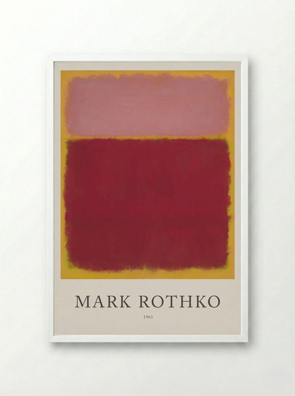 Untitled (Pink and Red over Yellow) - Mark Rothko - Framed Print White