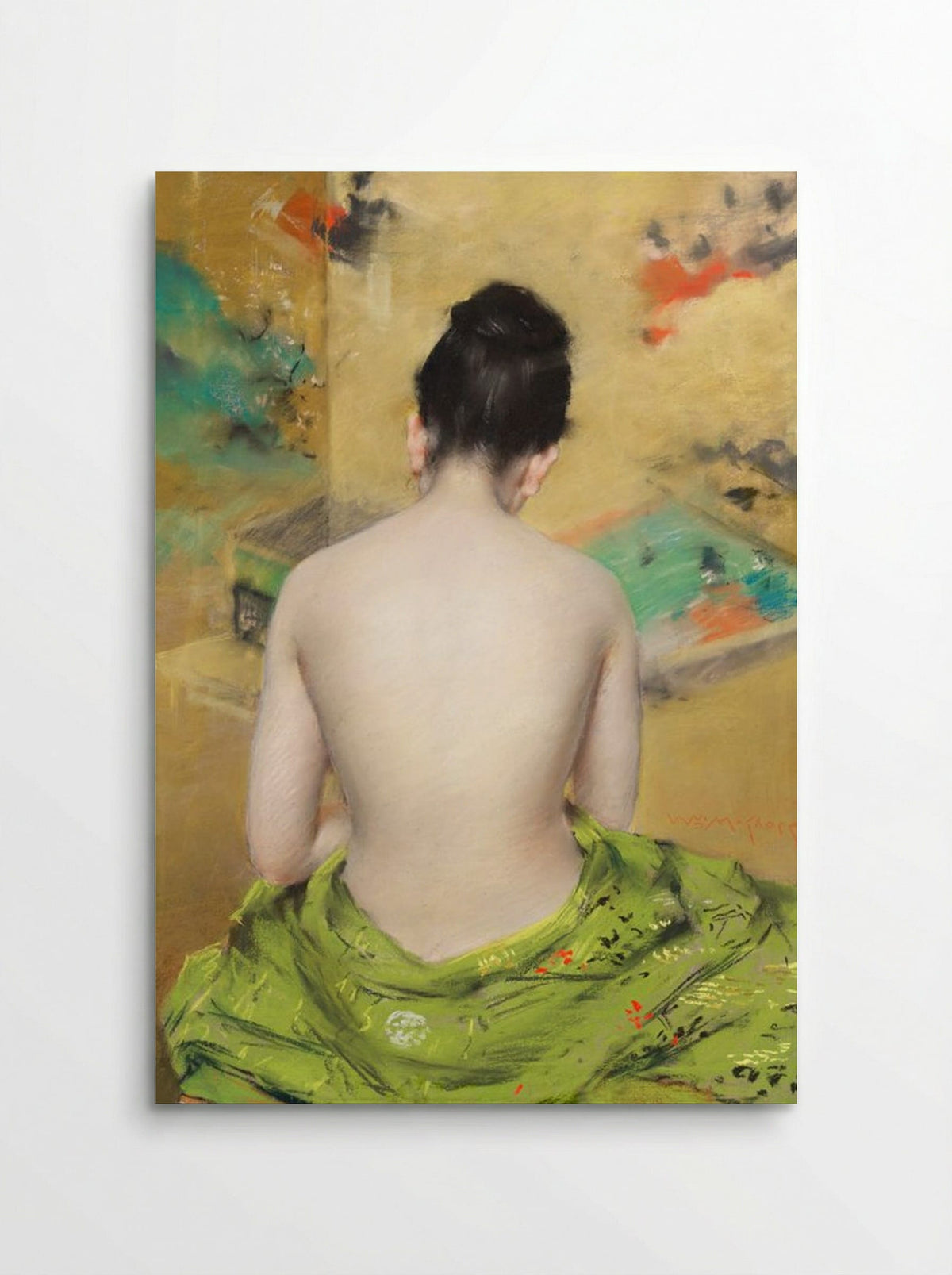 Study of a Japanese Model (Back View) - William Merritt Chase - Poster