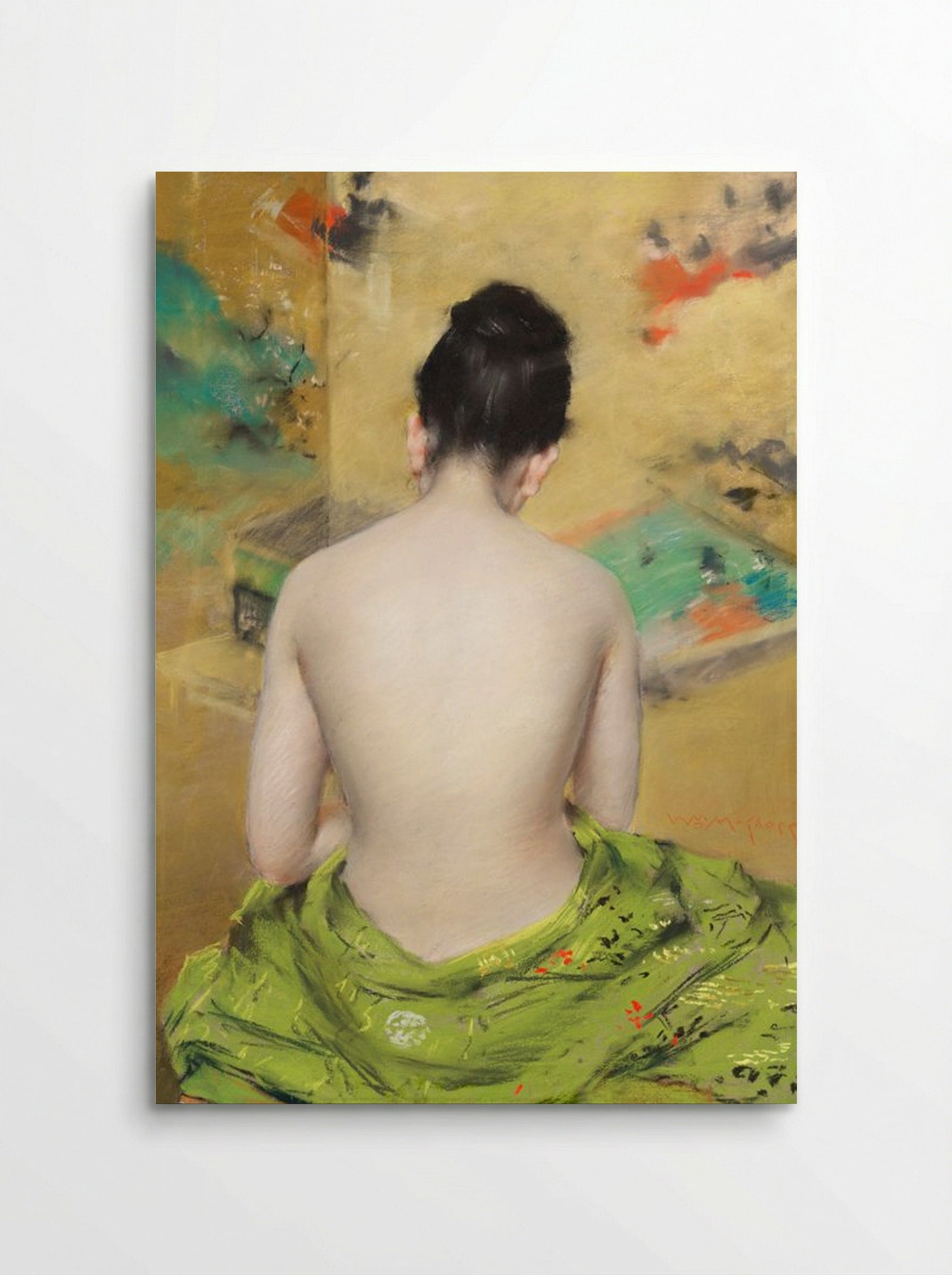 Study of a Japanese Model (Back View) - William Merritt Chase - Poster