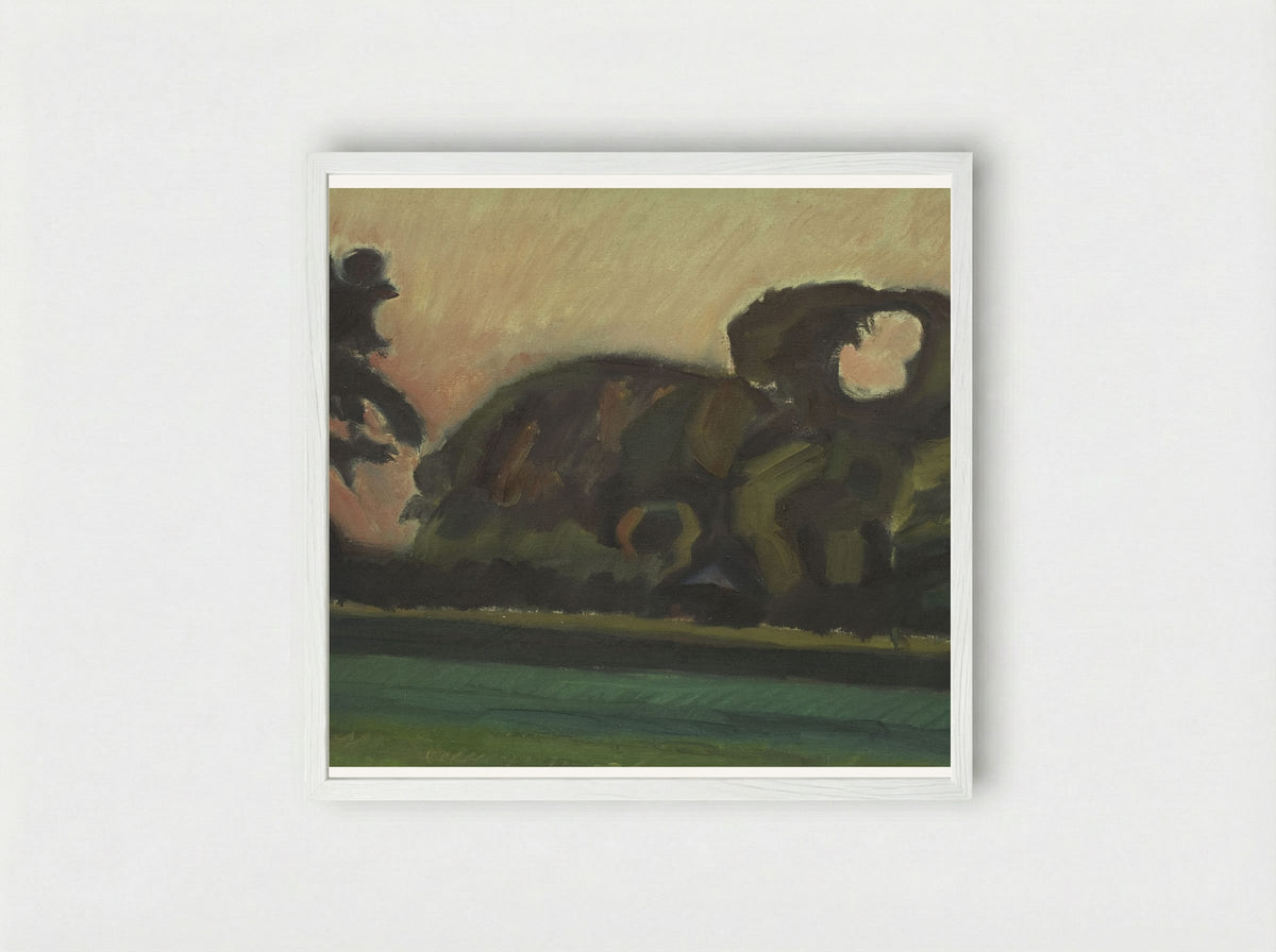 Landscape after Sunset - Harald Giersing - Framed Print White
