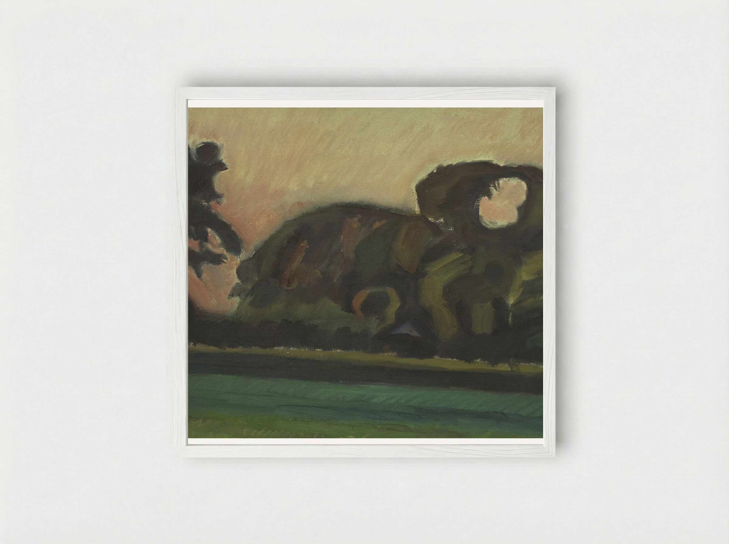 Landscape after Sunset - Harald Giersing - Framed Print White
