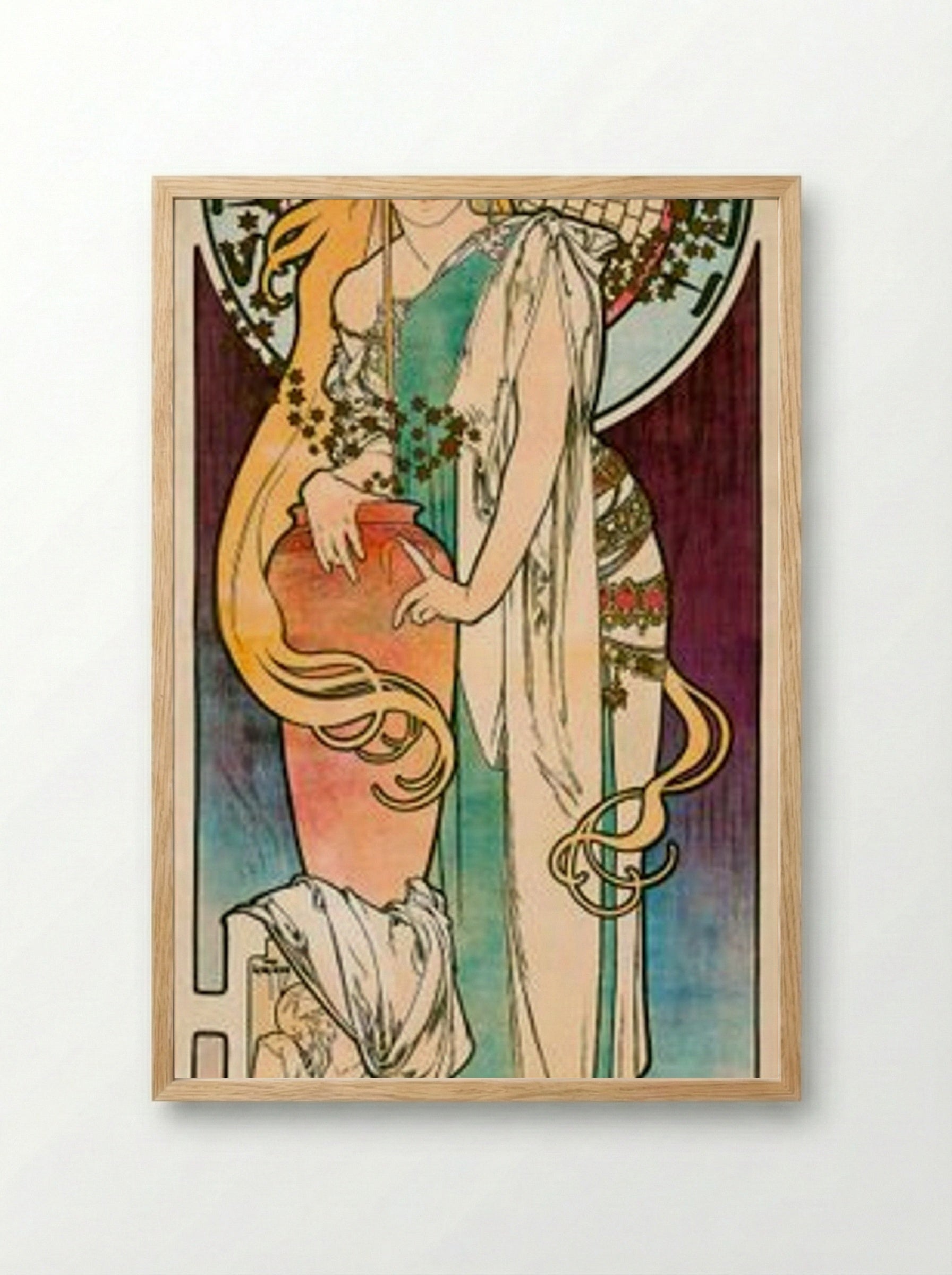 La Samaritaine - Alphonse Mucha - Framed Print Wood