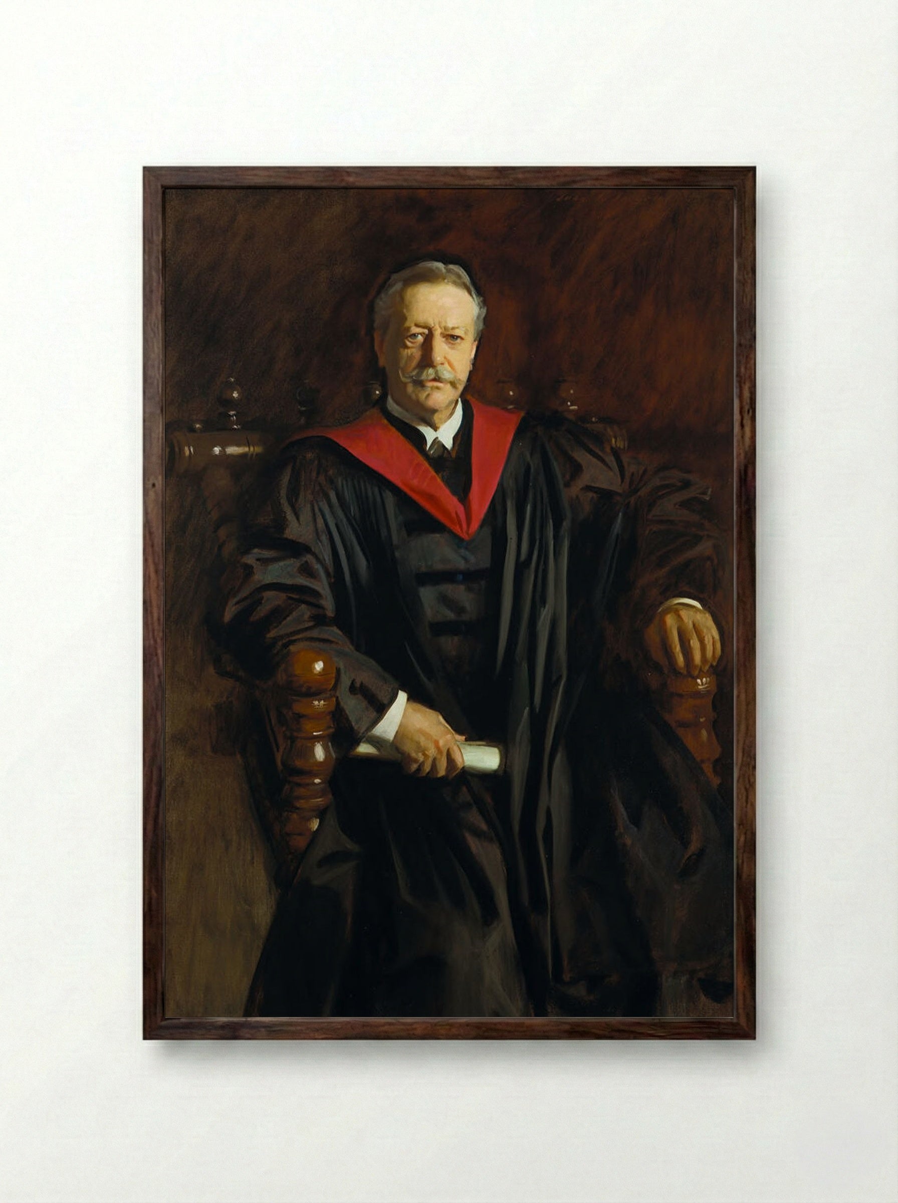 Abbott Lawrence Lowell - John Singer Sargent - Framed Print Dark Wood