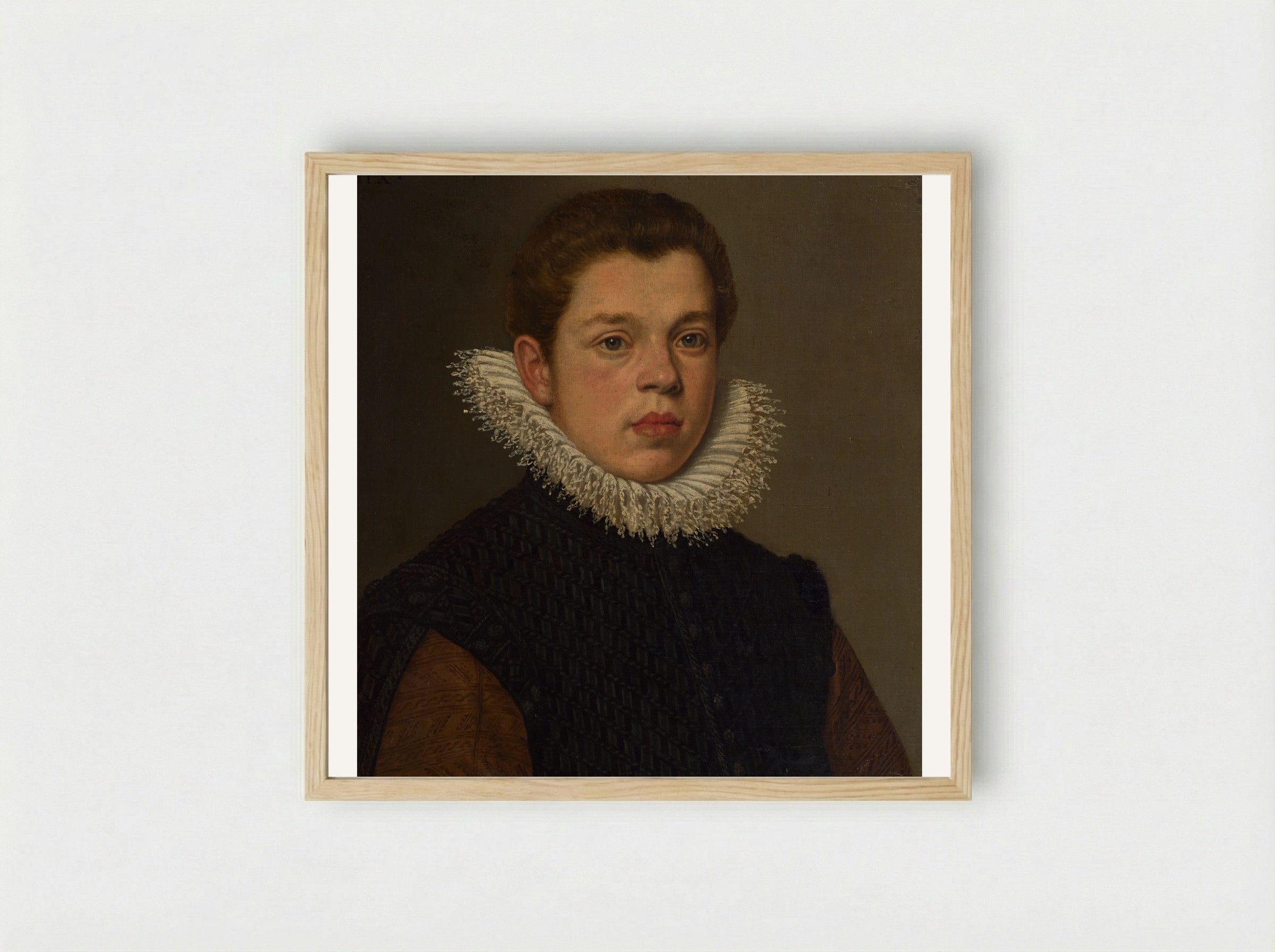 Portrait of a Young Man with a White Ruff Collar - Sofonisba Anguissola - Framed Print Wood