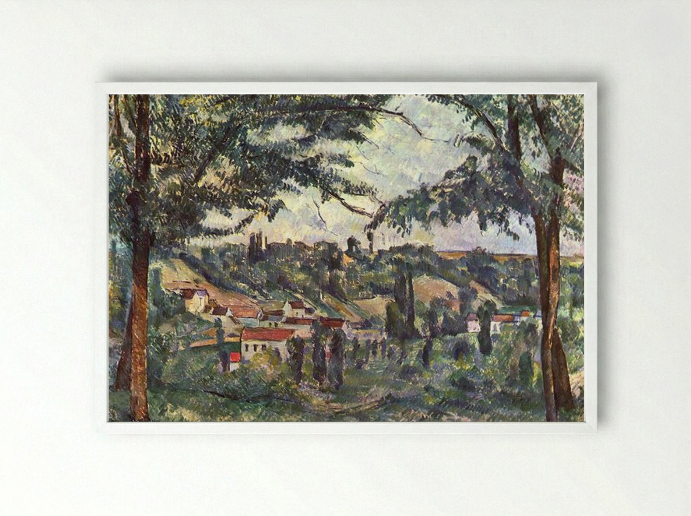 The Hameau des Pâtis - Paul Cézanne - Framed Print White