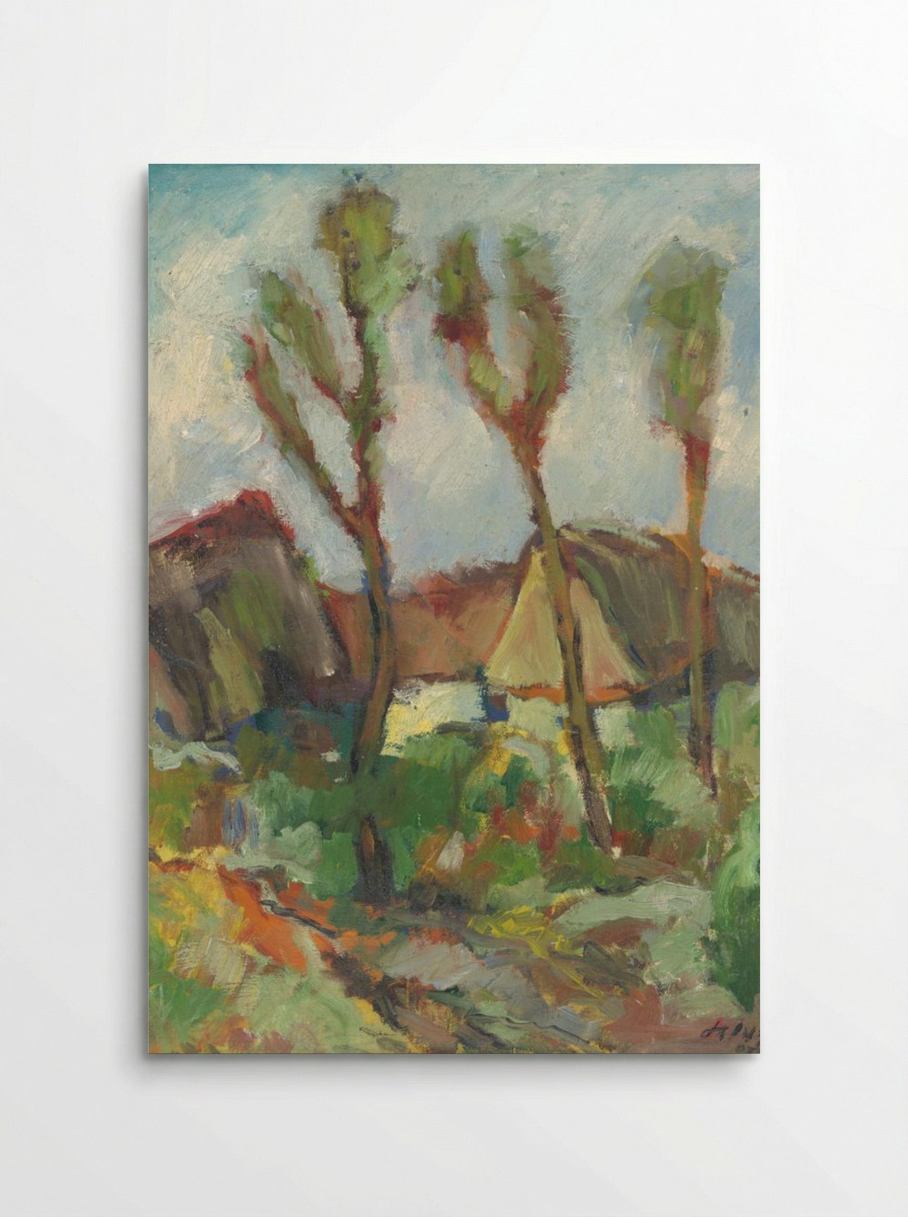 Sketch of a Landscape with Poplars - Zolo Palugyay - Poster