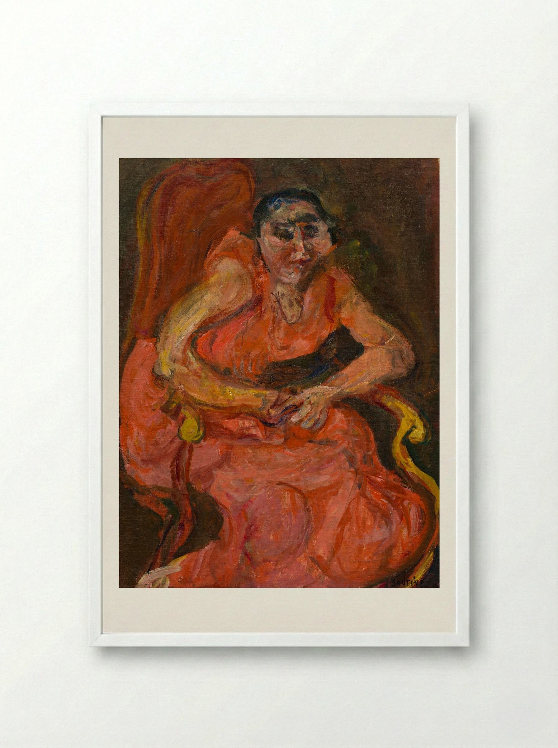 Woman in Pink - Chaïm Soutine - Framed Print White