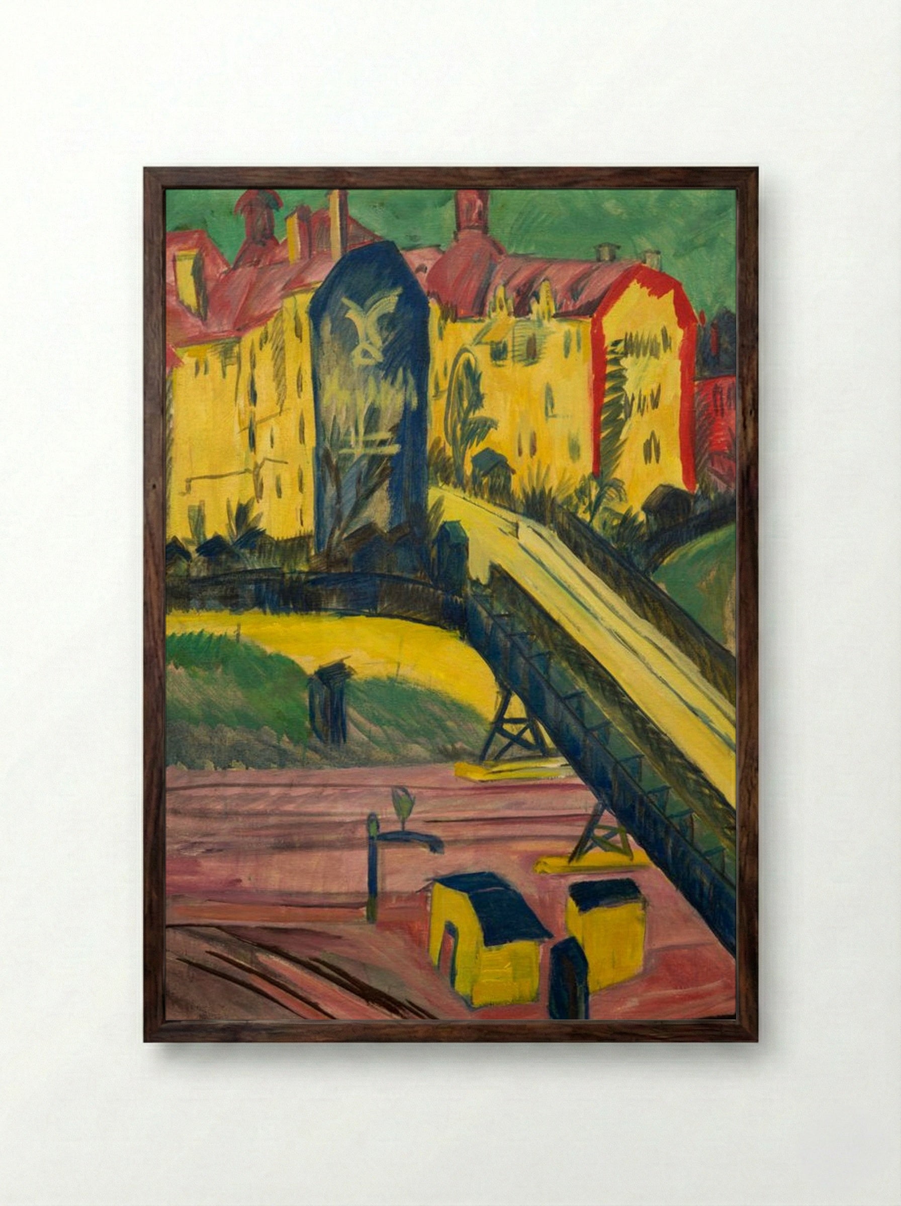 View from the Window - Ernst Ludwig Kirchner - Framed Print Dark Wood