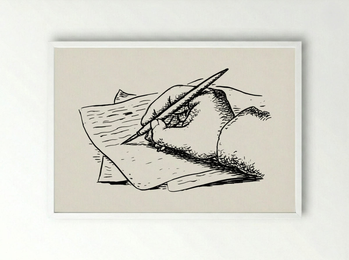 Writing Hand - Leo Gestel - Framed Print White