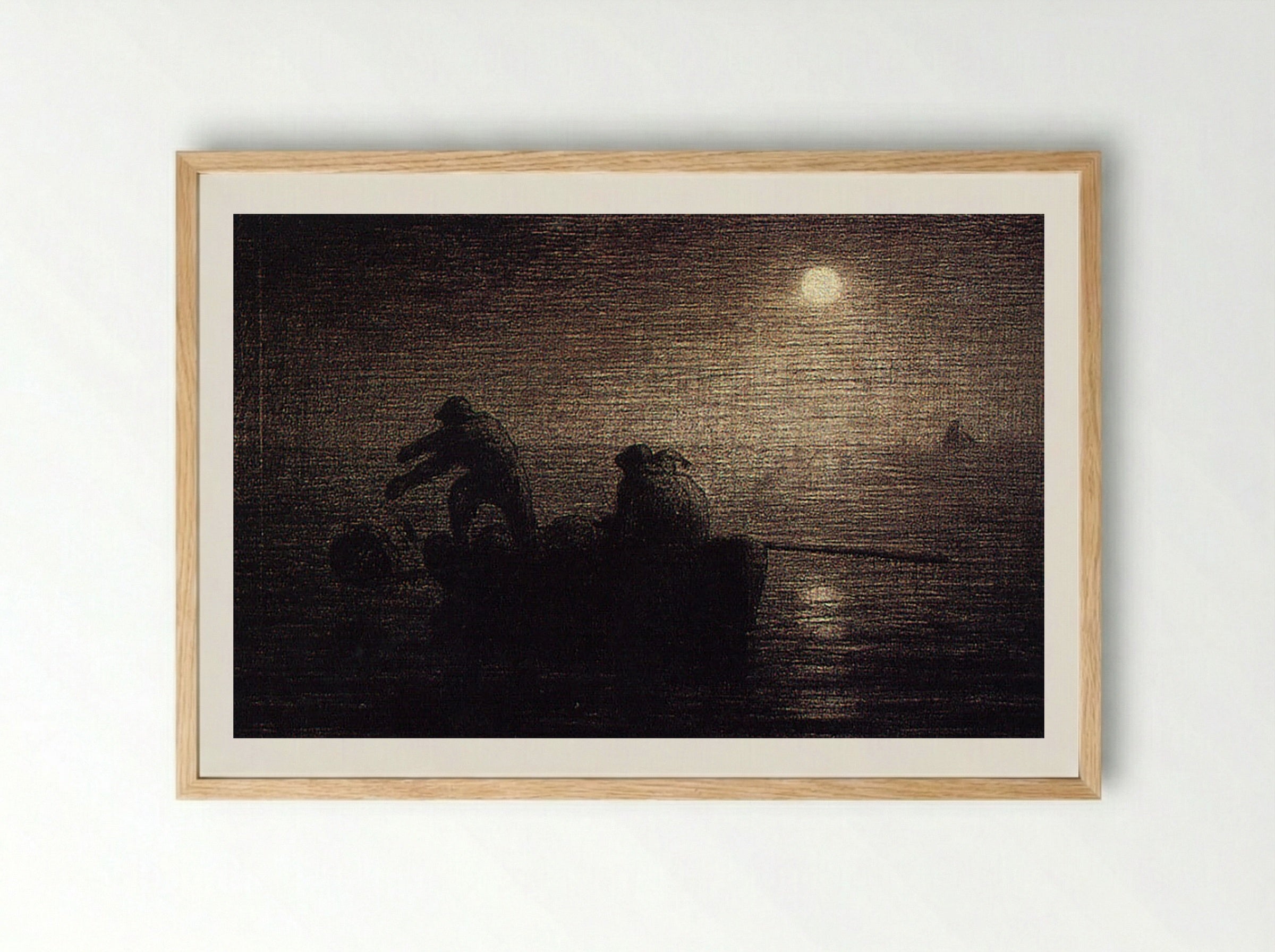 Fishermen at Sea - Georges Seurat - Framed Print Wood