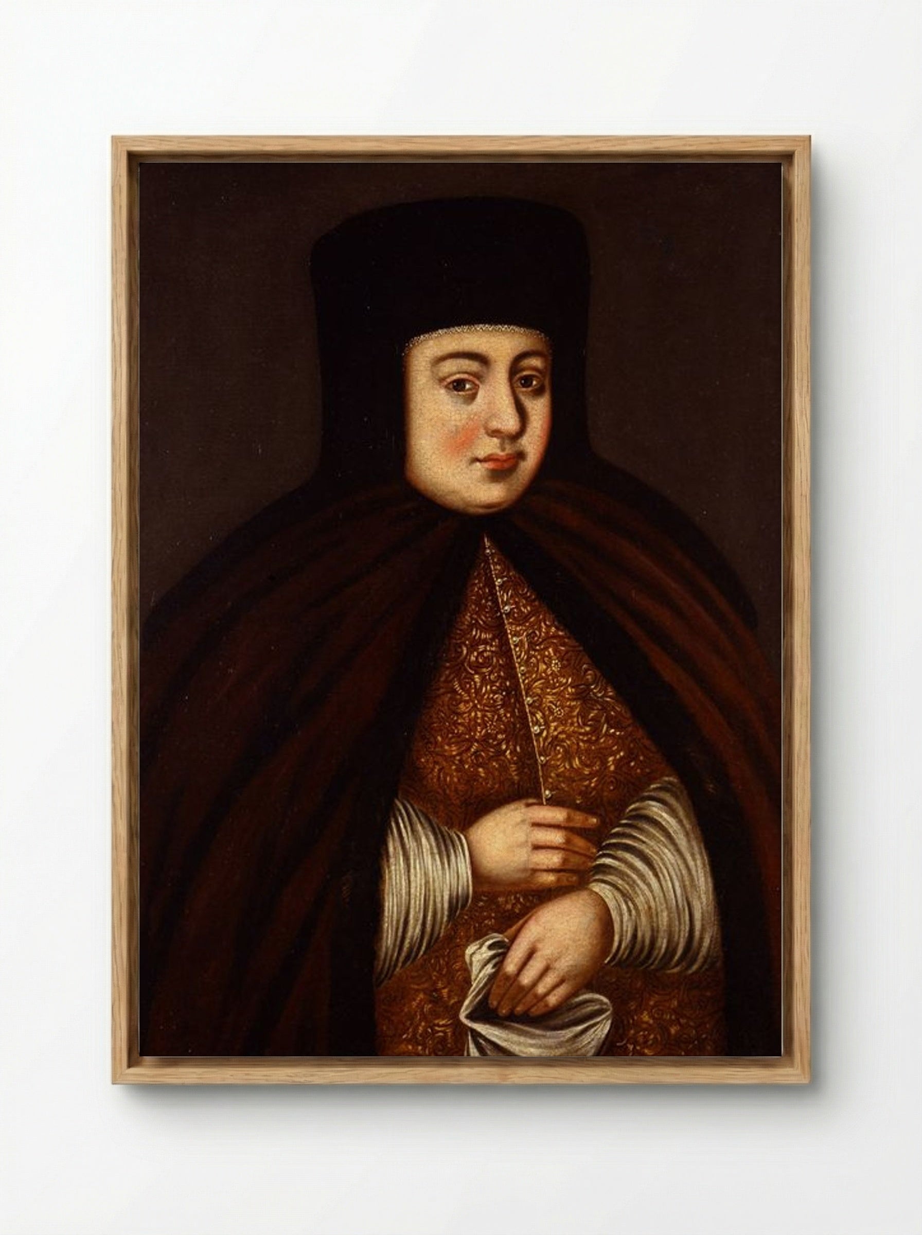 Portrait of Tsaritsa Natalya Kirillovna Naryshkina - Fine Art Print - Framed Canvas Wood