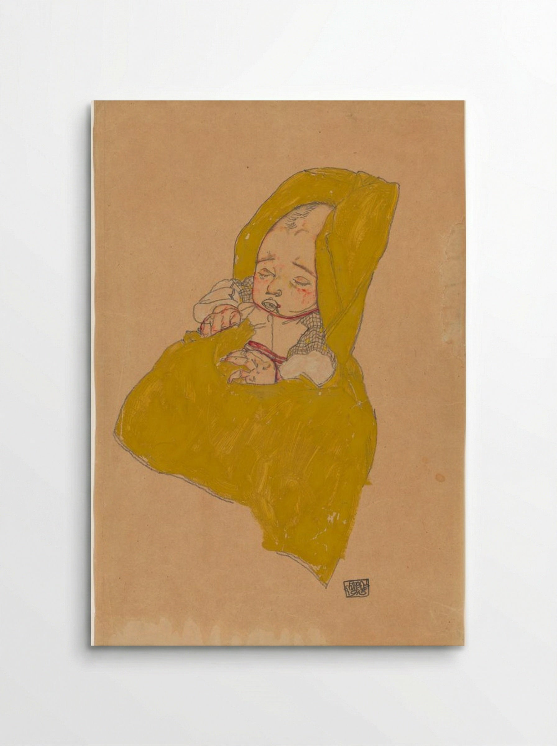Infant in Swaddling Clothes - Egon Schiele - Poster