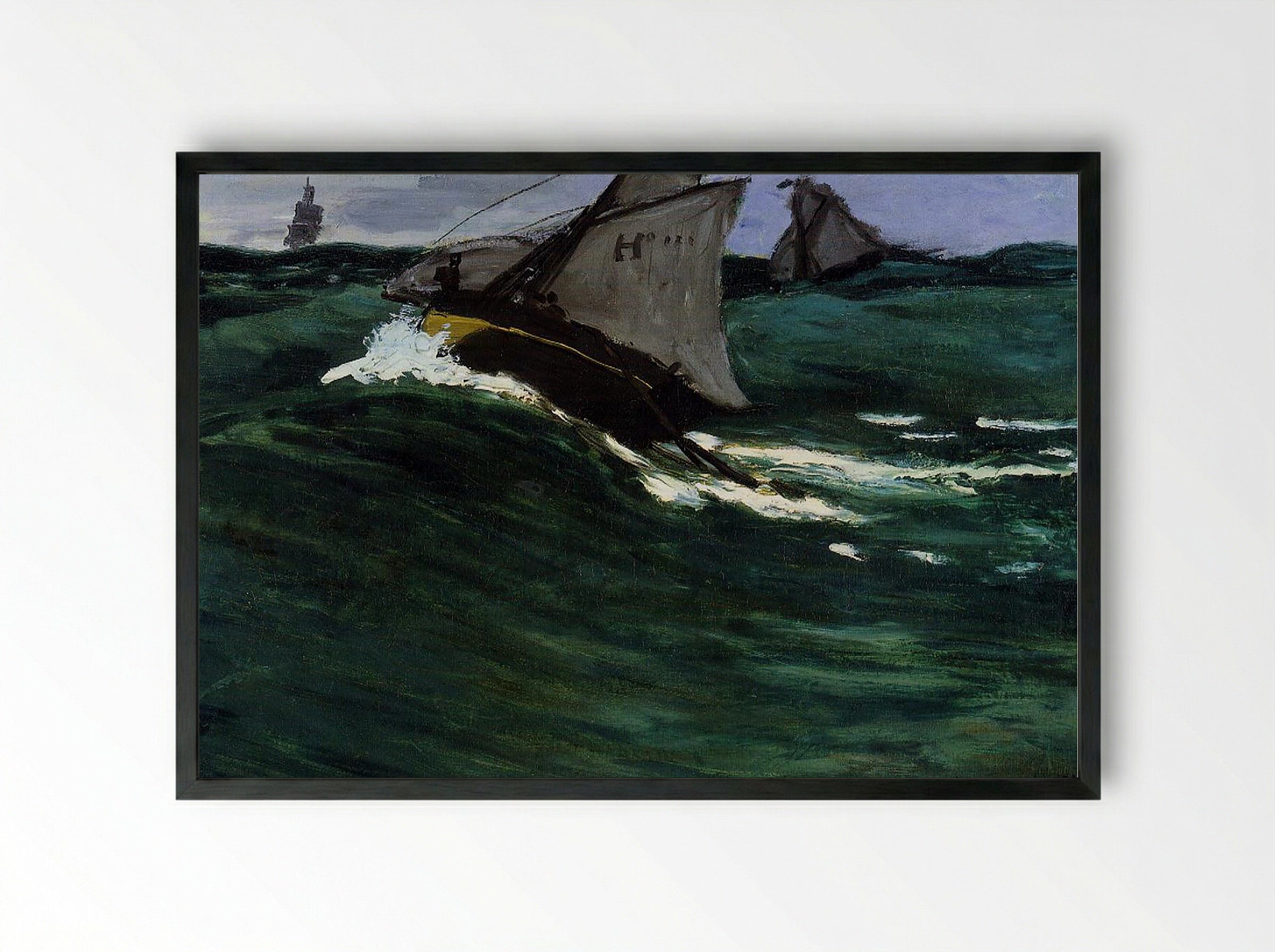 The Green Wave - Claude Monet - Framed Print Black