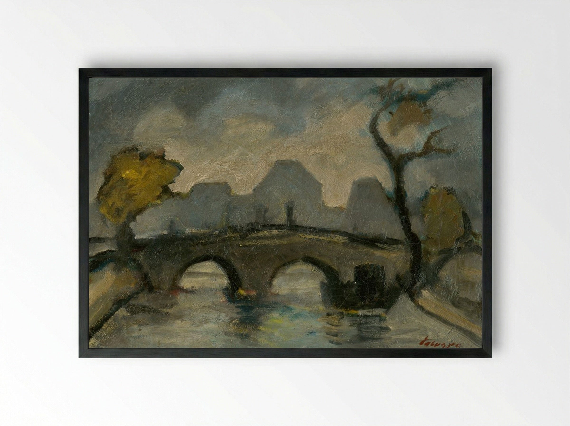 Bridge in Paris (Pont Marie) - Zolo Palugyay - Framed Print Black