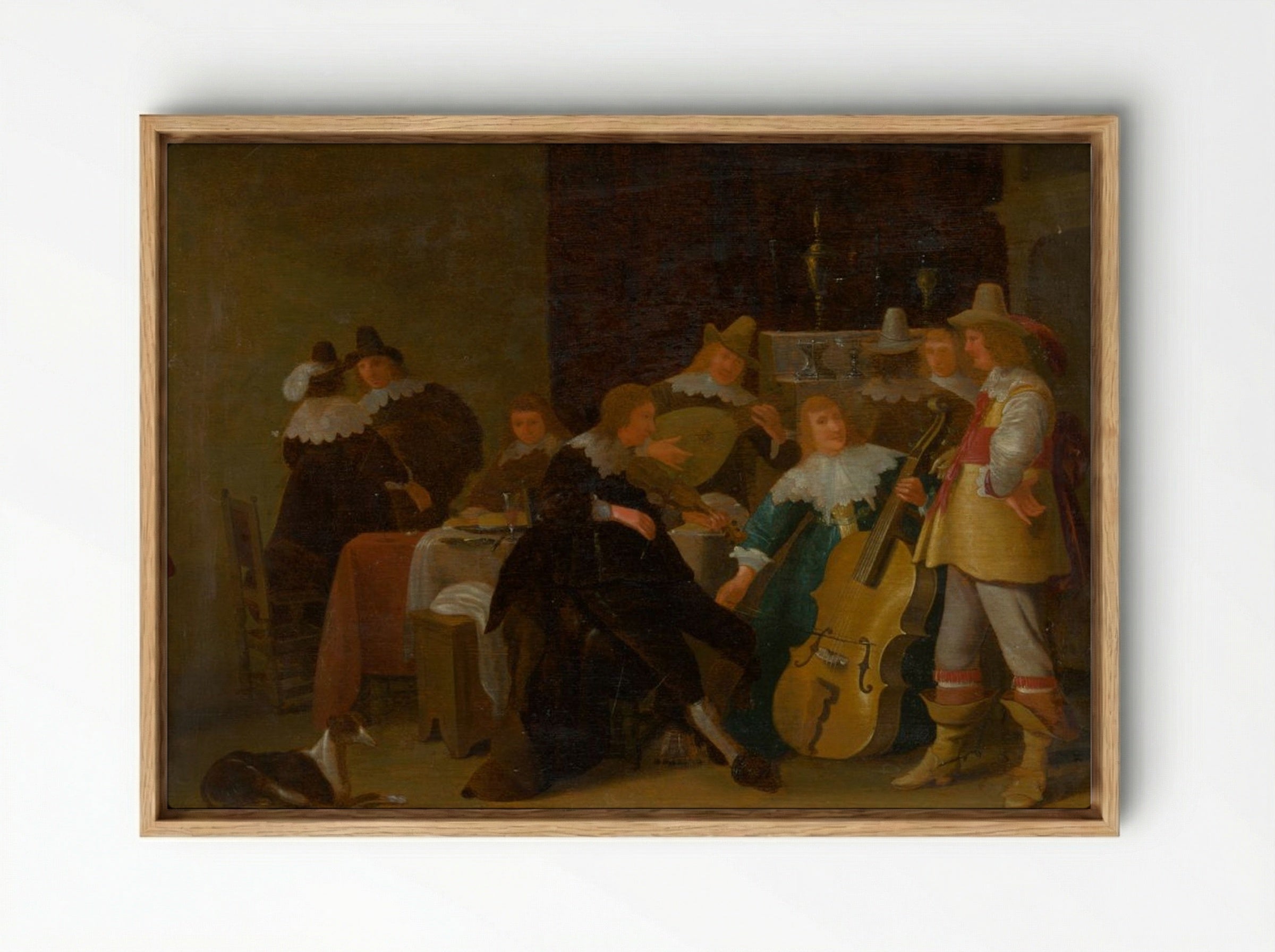 The Home Concert - Cornelis Saftleven - Framed Canvas Wood