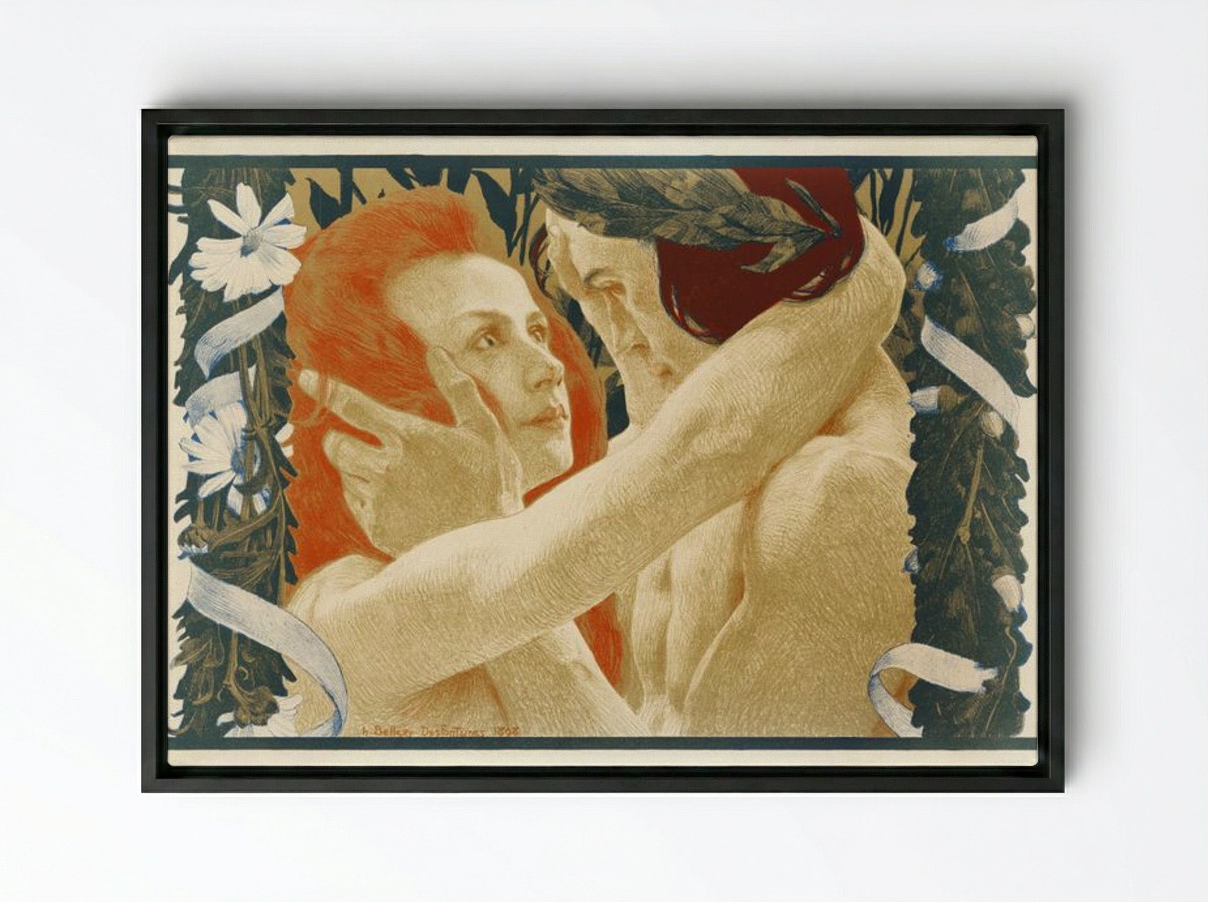 Enigma - Henri-Jules-Ferdinand Bellery-Desfontaines - Framed Canvas Black