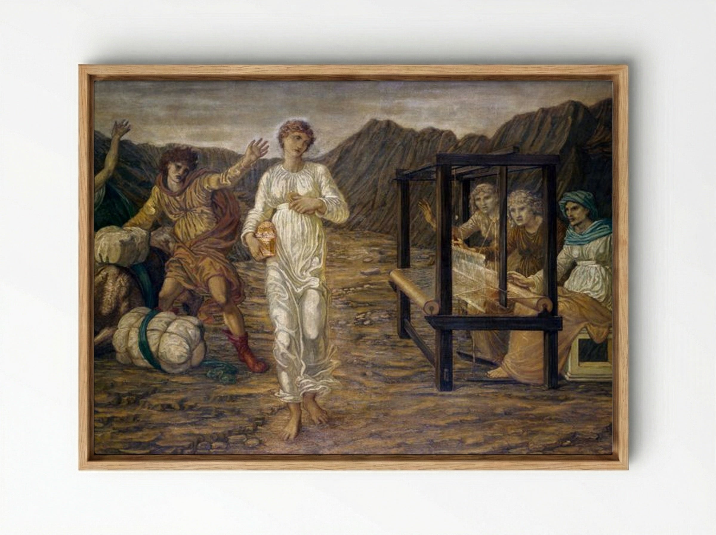 Psyche Set by Venus the Task - Edward Burne-Jones - Framed Canvas Wood