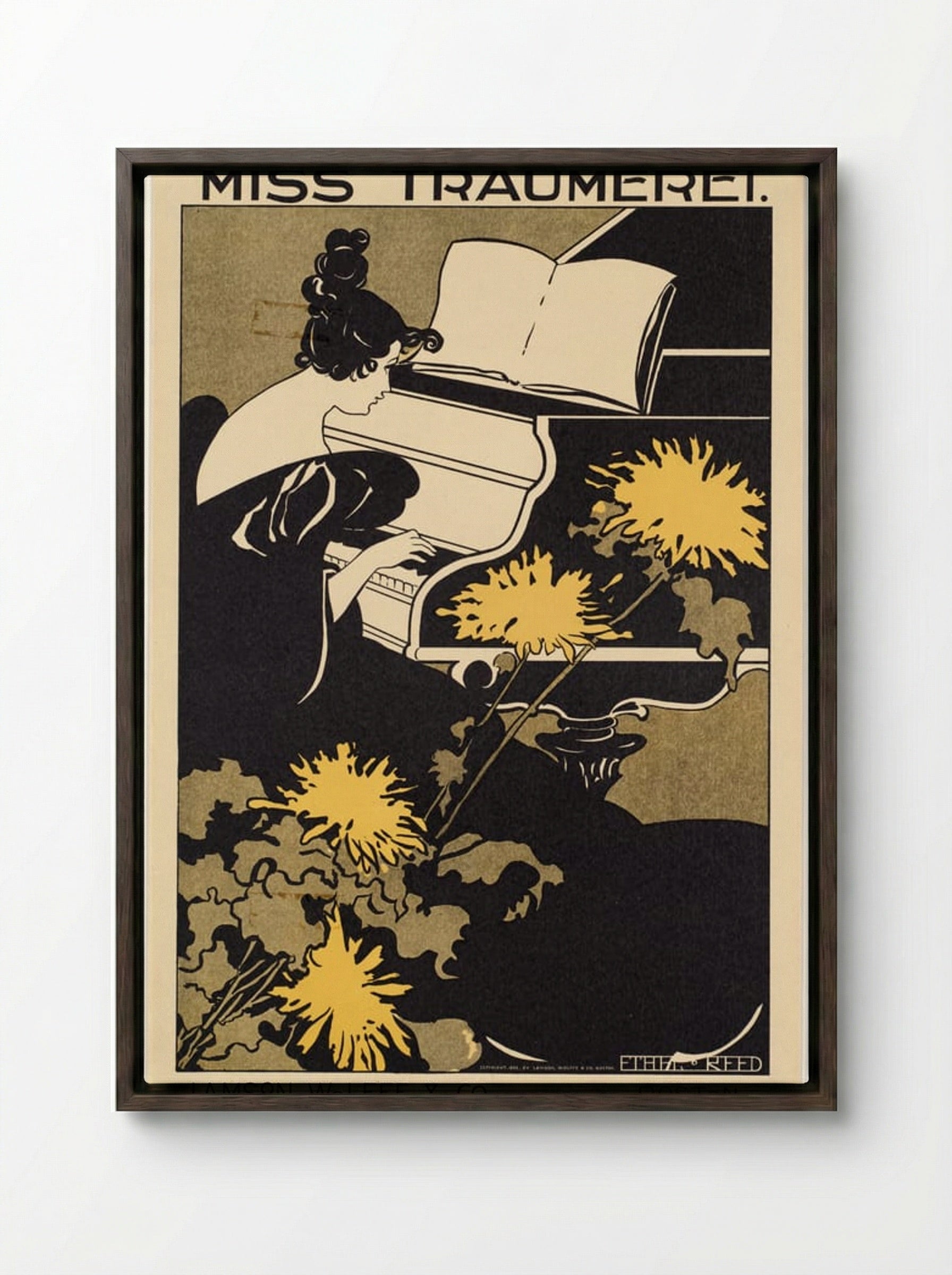 Miss Traumerei (Albert Morris Bagby's New Novel) - Ethel Reed - Framed Canvas Dark Wood