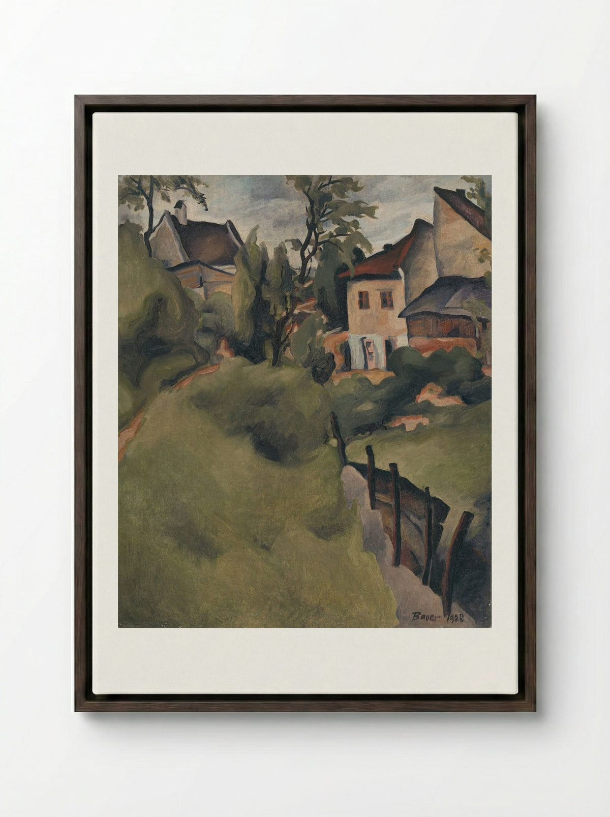 Corner of Košice - Konstantin Bauer - Framed Canvas Dark Wood