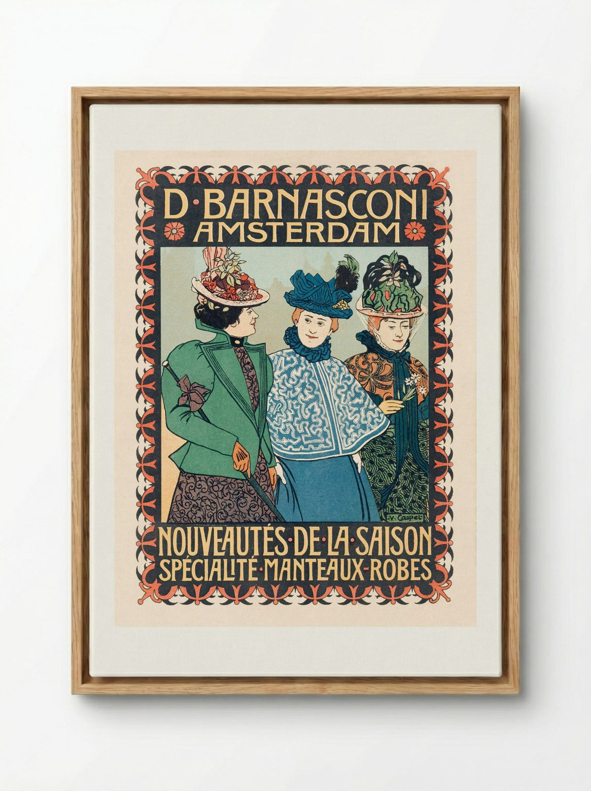 Advertentie van kledingzaak D. Barnasconi in Amsterdam - Johann Georg van Caspel - Framed Canvas Wood