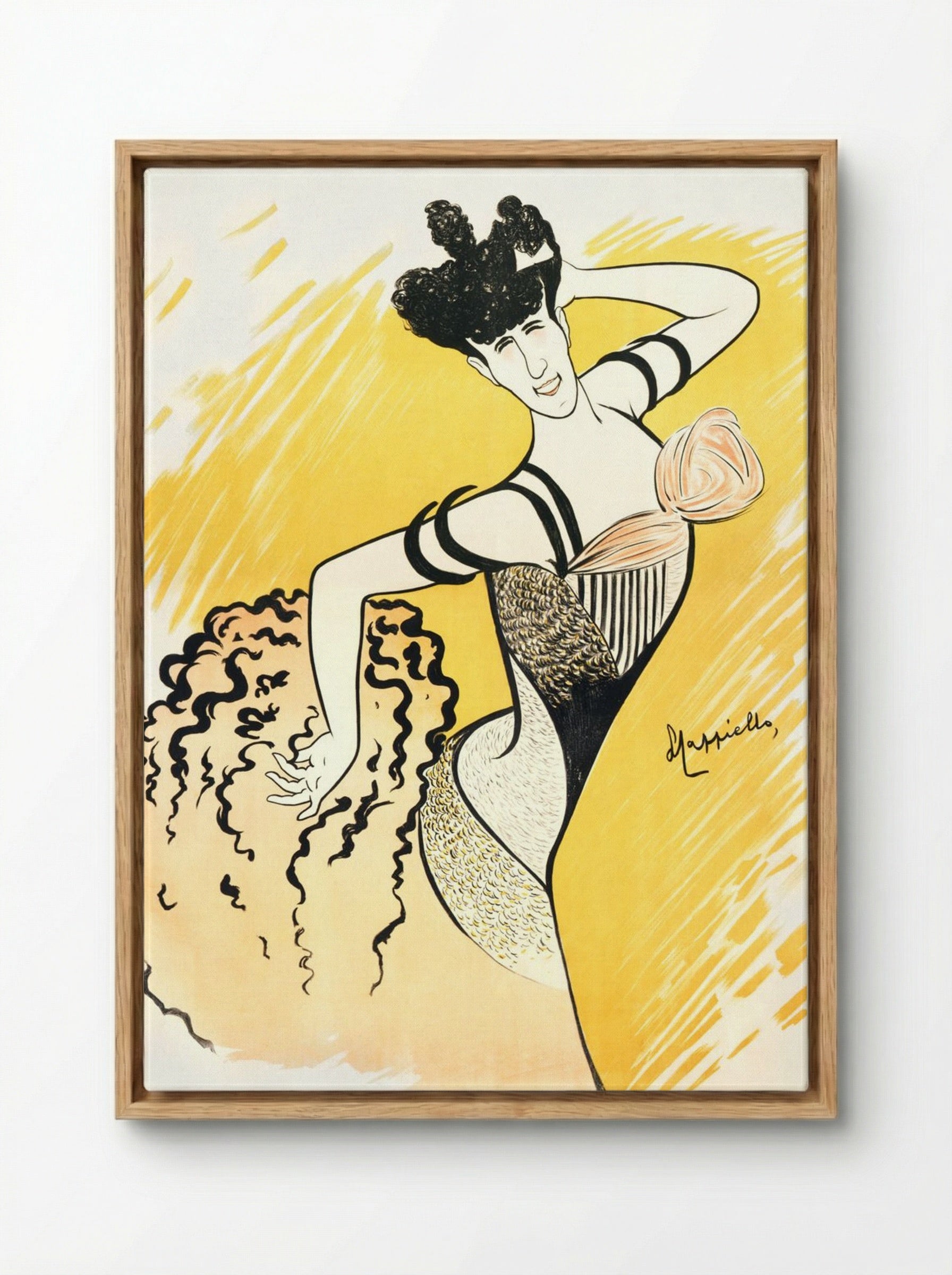 Louise Balthy at the Folies-Bergère - Leonetto Cappiello - Framed Canvas Wood