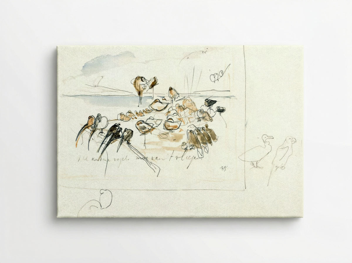 Study for Illustration in 'Hoe de vogels aan een koning kwamen' - Theo van Hoytema - Canvas