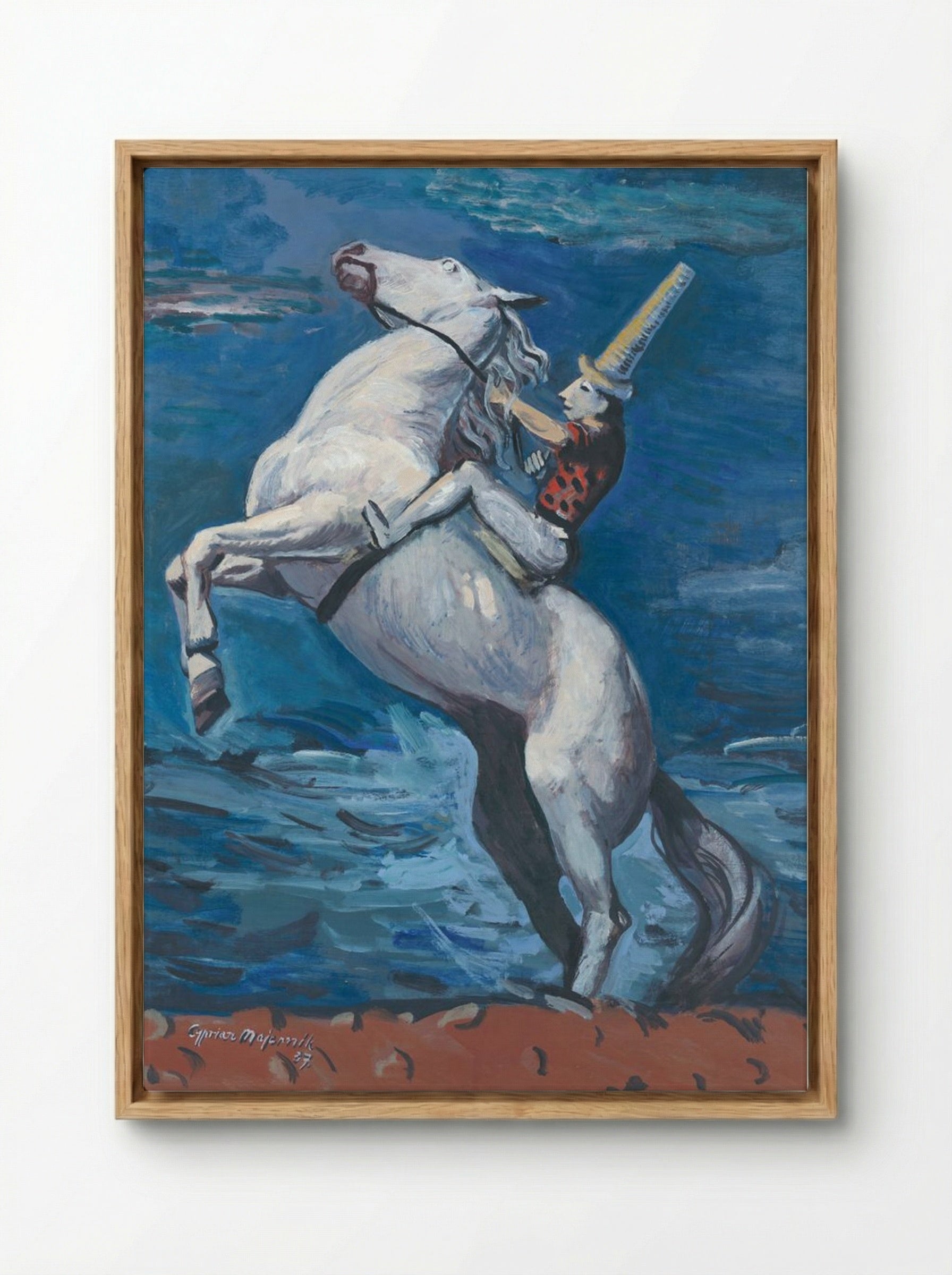 Rider by the Seashore - Cyprián Majerník - Framed Canvas Wood